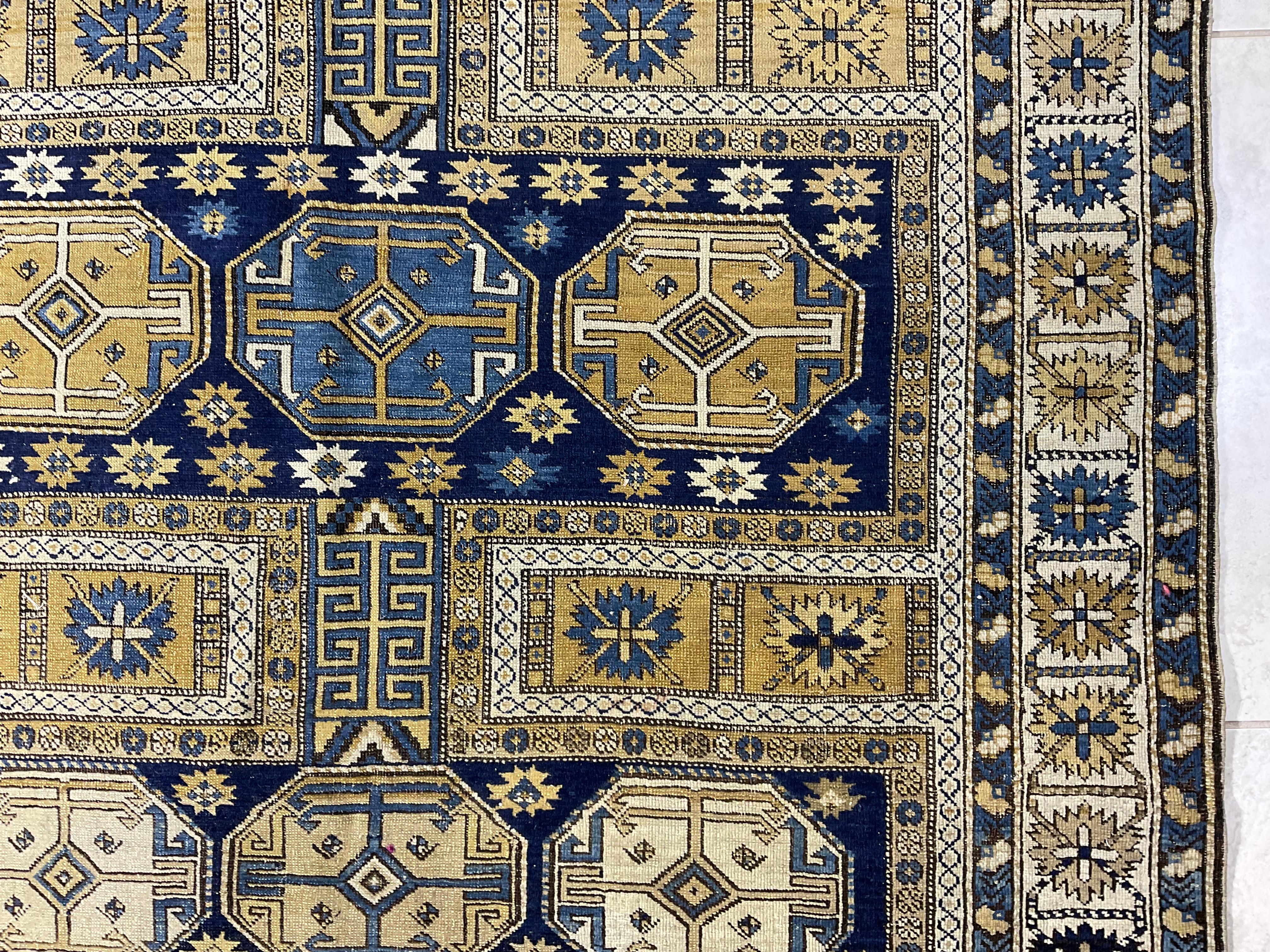 Exquisite Antique Caucasian Shirvan  Rug     59”x 50”.5 In Good Condition For Sale In Delray Beach, FL