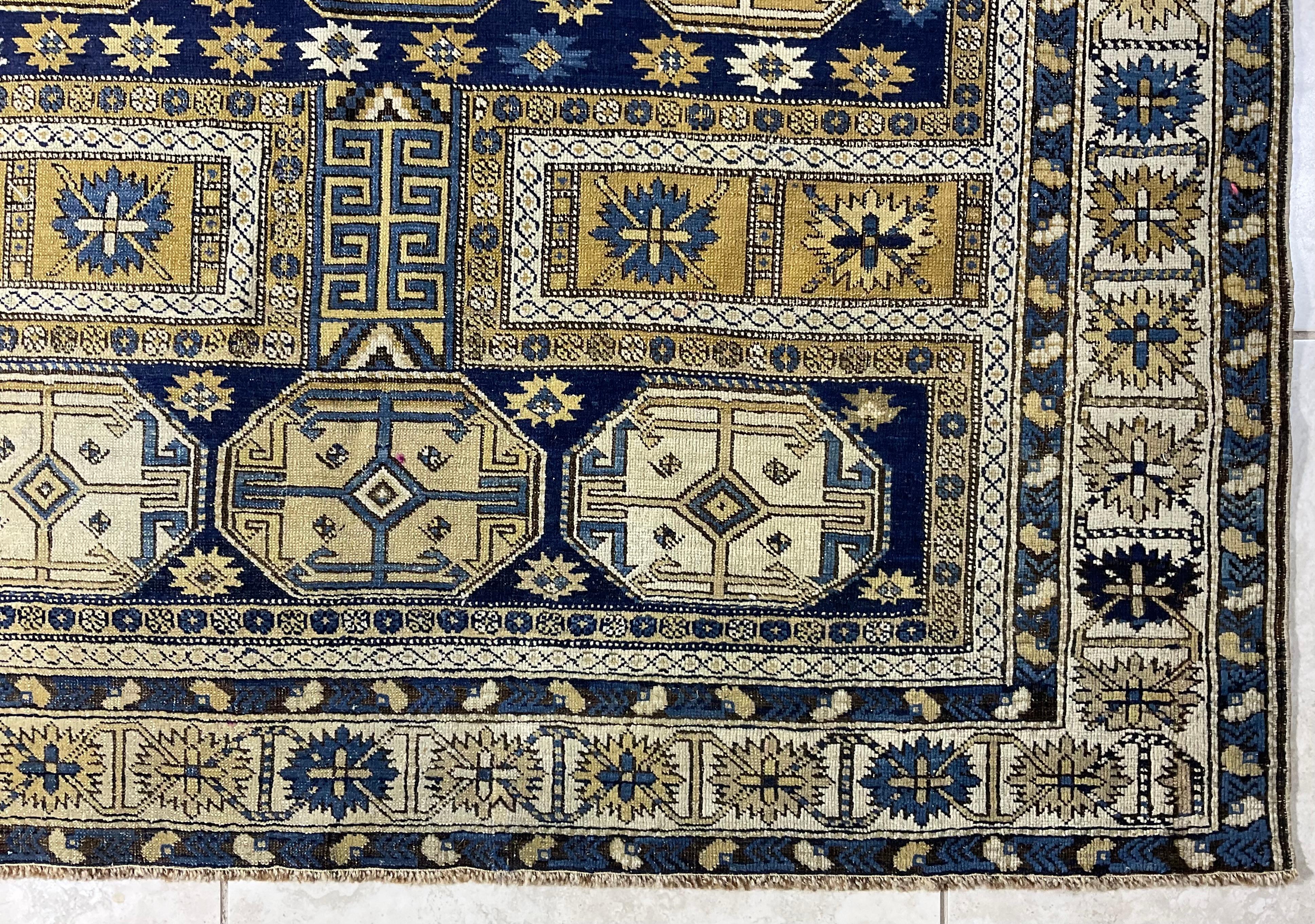 20th Century Exquisite Antique Caucasian Shirvan  Rug     59”x 50”.5 For Sale