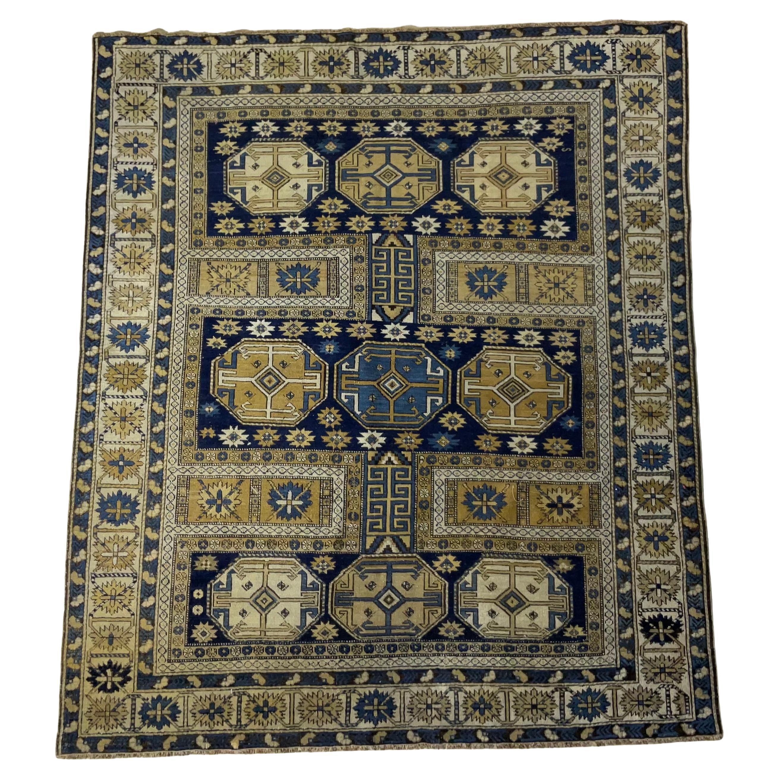 Exquisite Antique Caucasian Shirvan  Rug     59”x 50”.5 For Sale