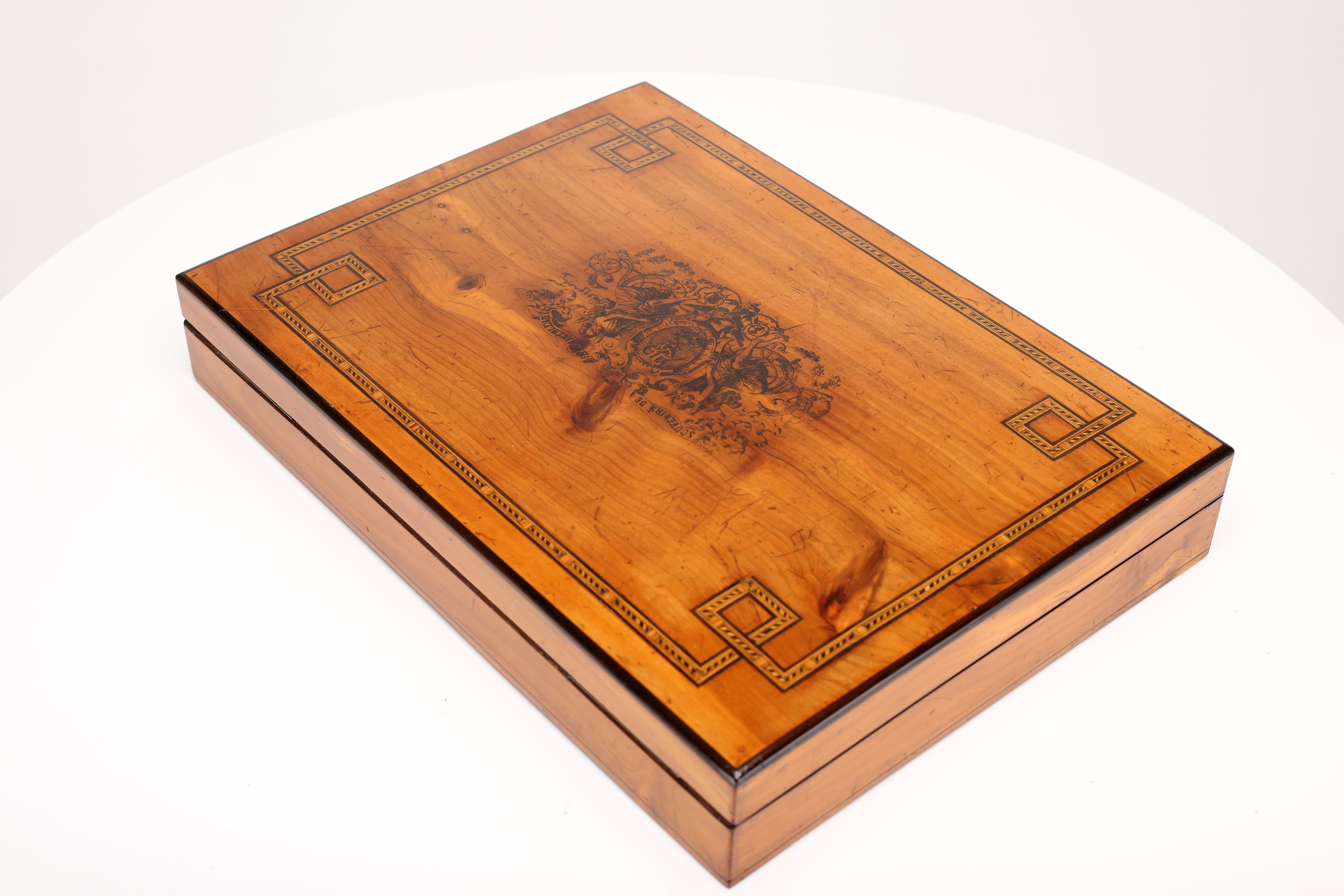 Exquisite Antique Cherrywood Jewelry Casket For Sale 6