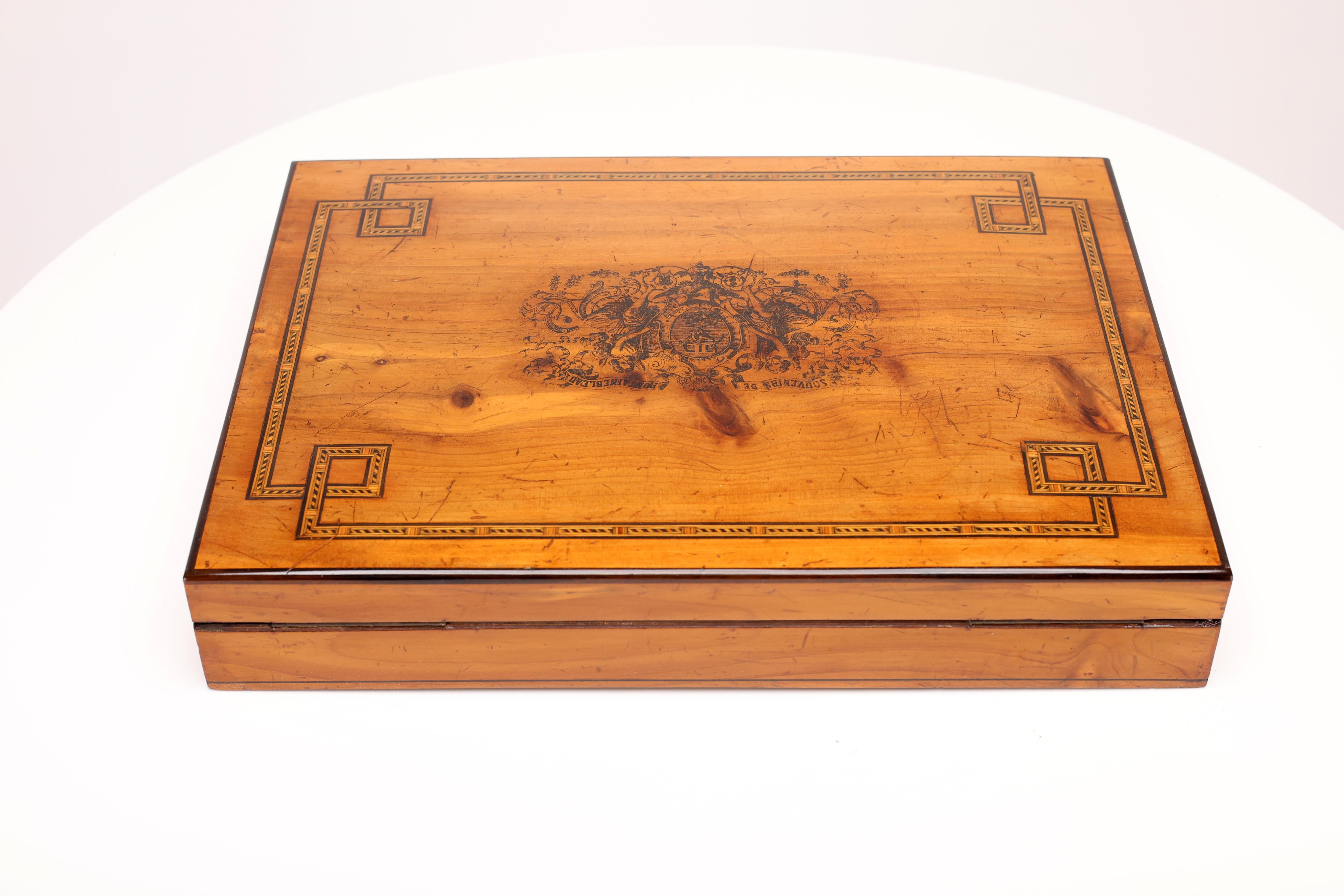 Exquisite Antique Cherrywood Jewelry Casket For Sale 7