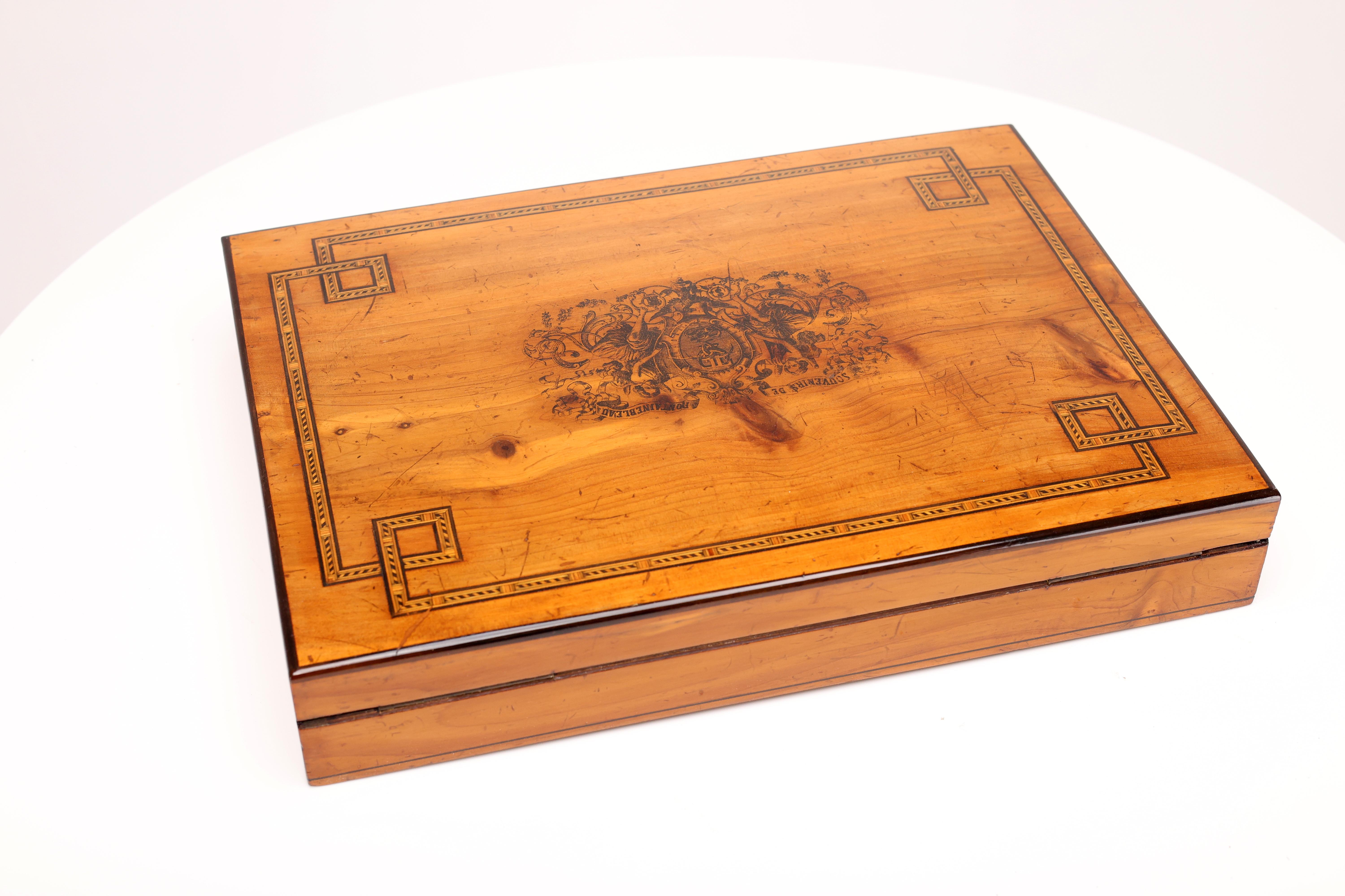 Exquisite Antique Cherrywood Jewelry Casket For Sale 8