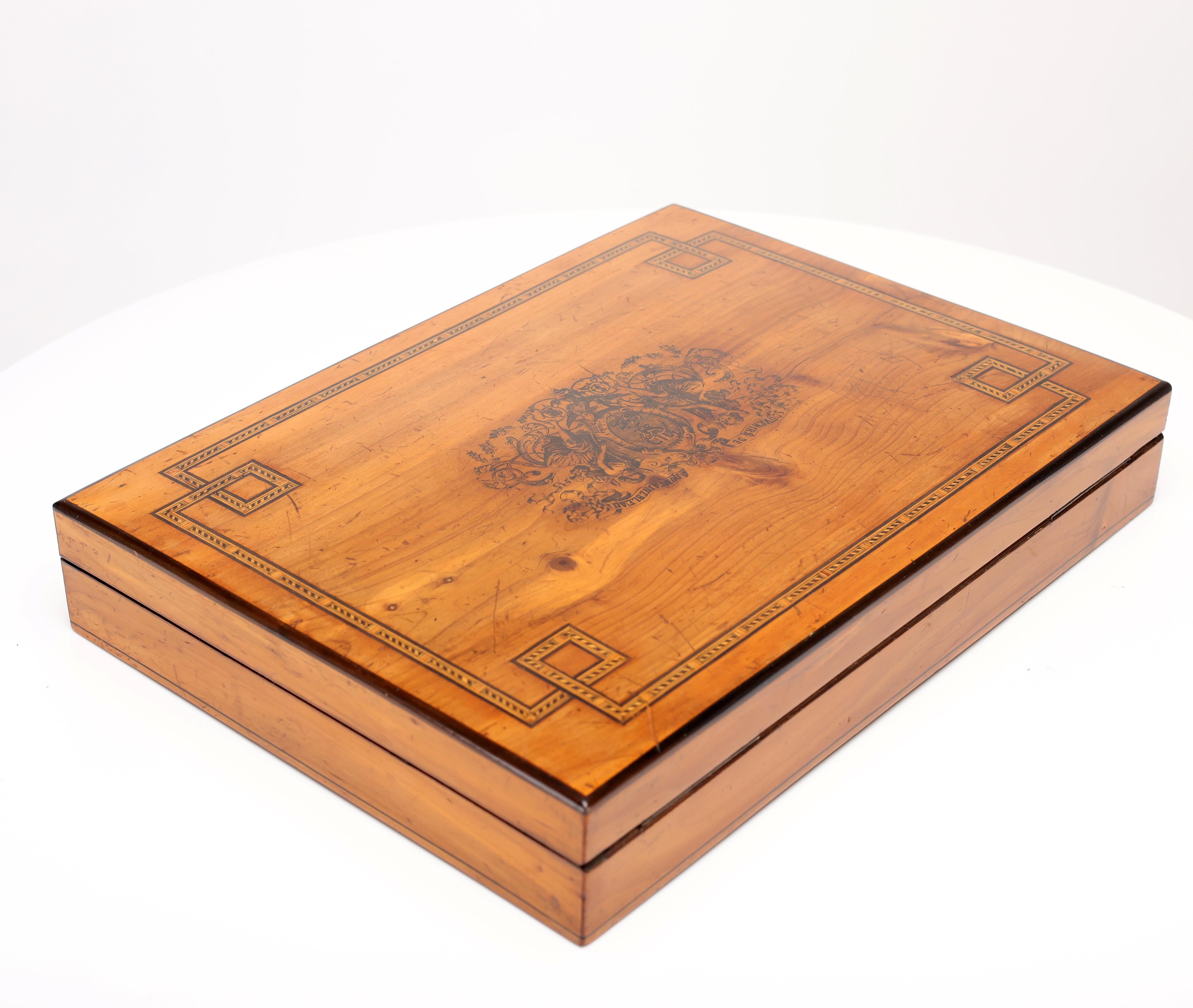Exquisite Antique Cherrywood Jewelry Casket For Sale 10