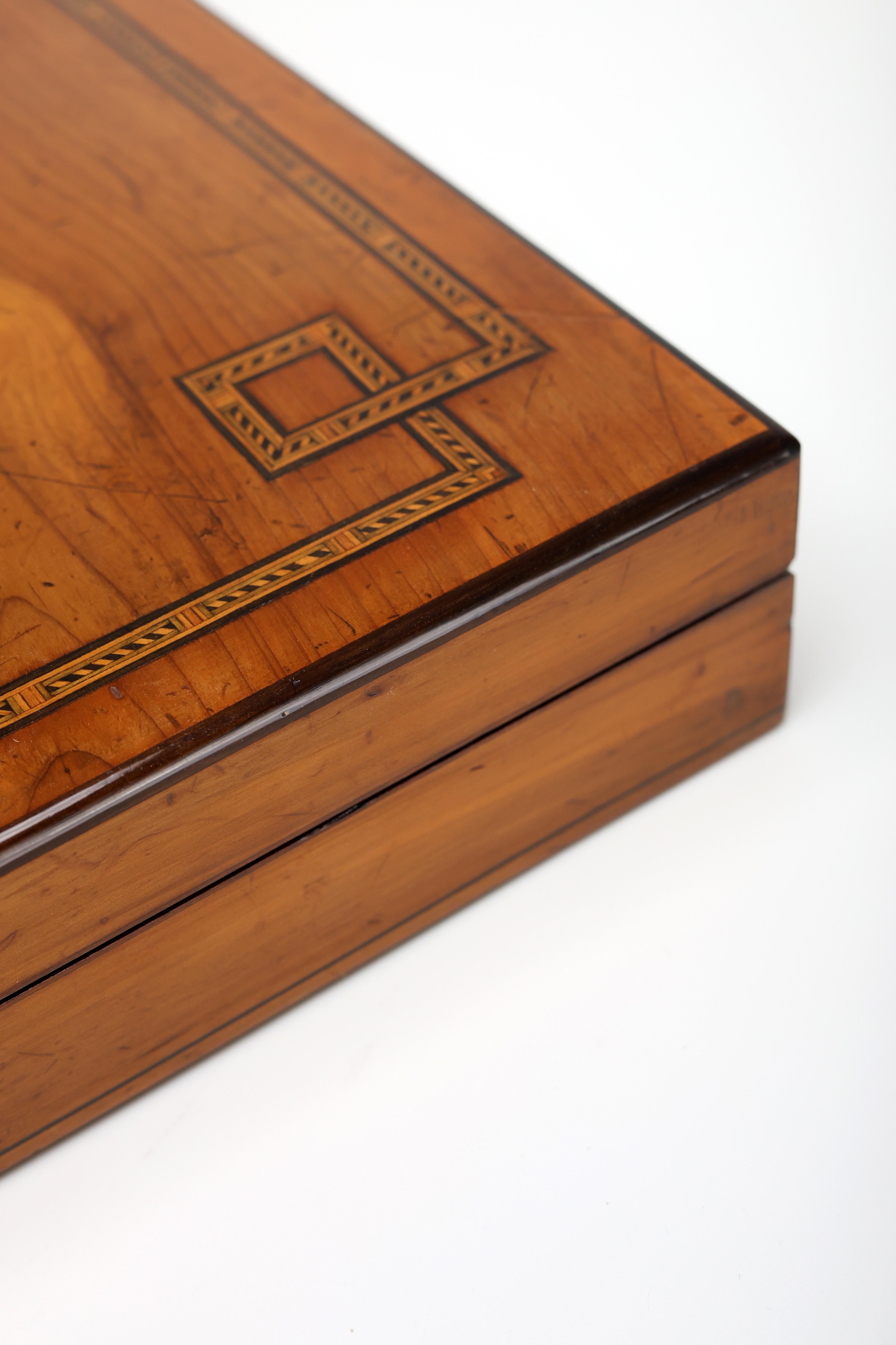 Exquisite Antique Cherrywood Jewelry Casket For Sale 2