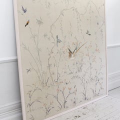 Exquisite Antique Chinese Hand Embroidered Silk Framed Panel