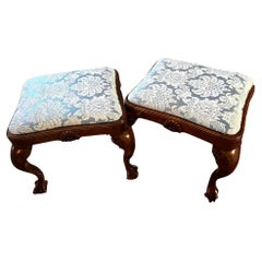 Exquisite antike Chippendale Stil Paar Sitzhocker Wien 1870