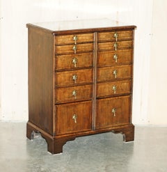 EXQUISITE ANTIQUE CIRCA 1760 BURR WALNUT GEORGE III BANK / CHEST OF DRAWERs