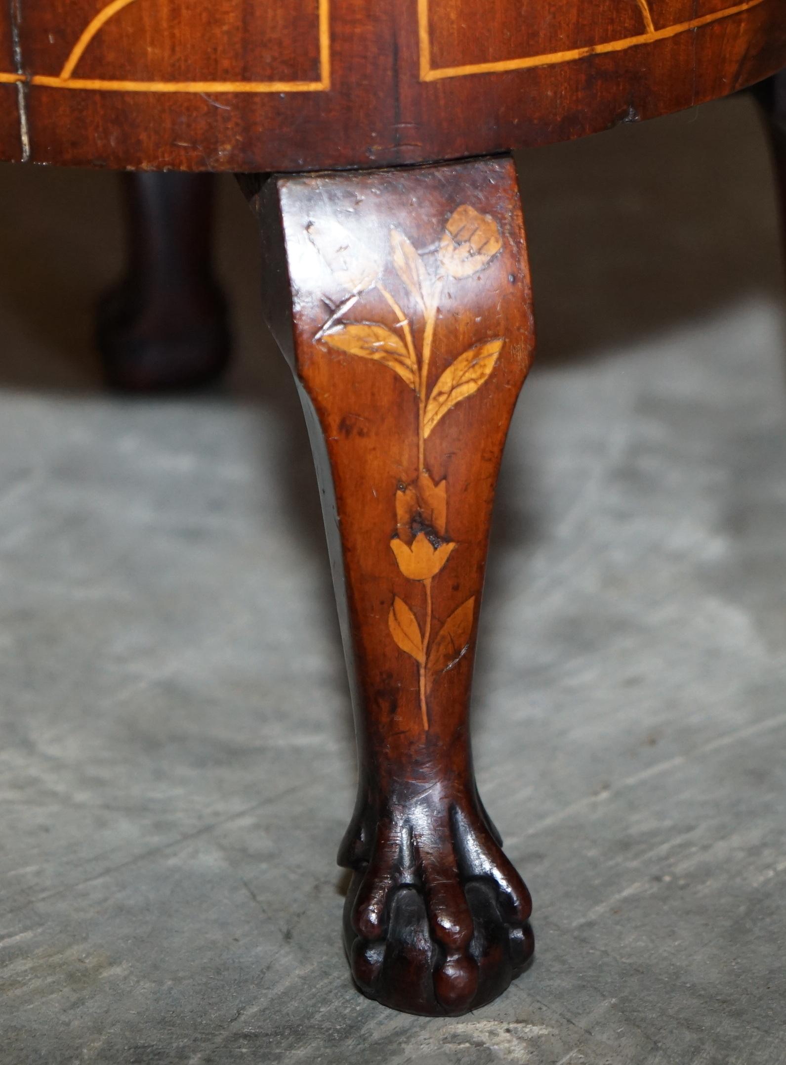 Exquisite Antique circa 1800 Dutch Inlaid Wine Cooler Bucket Claw & Ball Feet For Sale 6