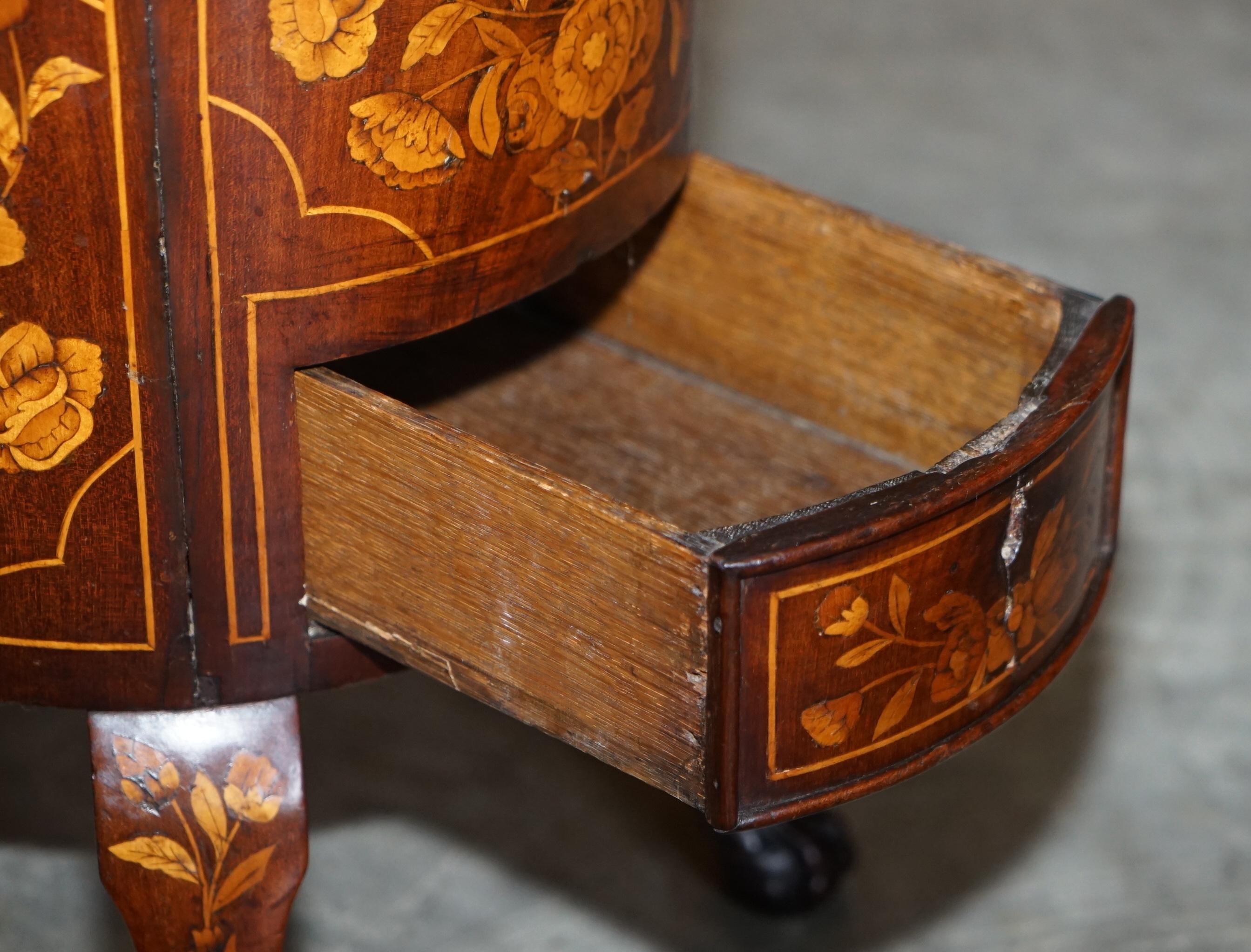 Exquisite Antique circa 1800 Dutch Inlaid Wine Cooler Bucket Claw & Ball Feet For Sale 12