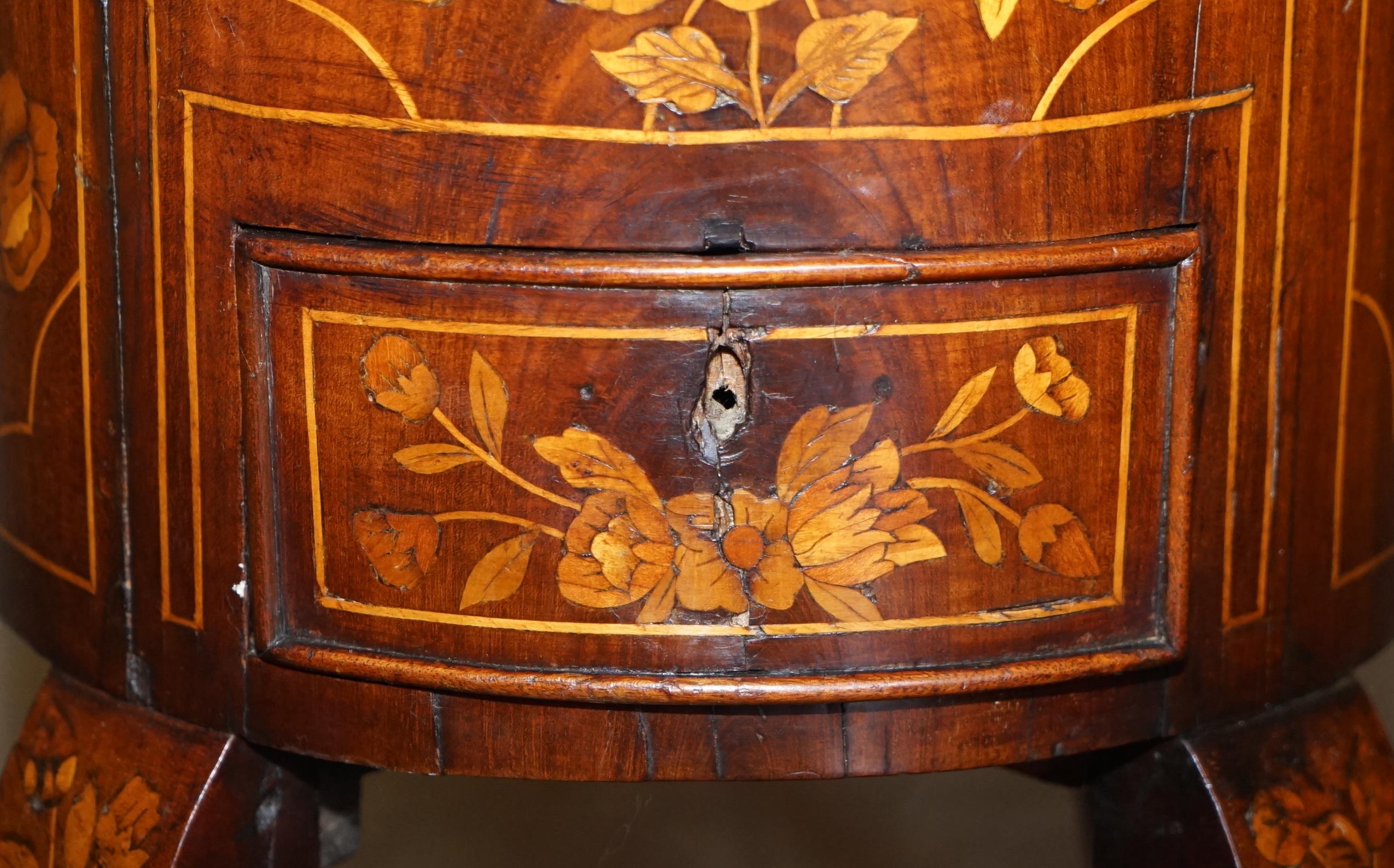 Hand-Crafted Exquisite Antique circa 1800 Dutch Inlaid Wine Cooler Bucket Claw & Ball Feet For Sale