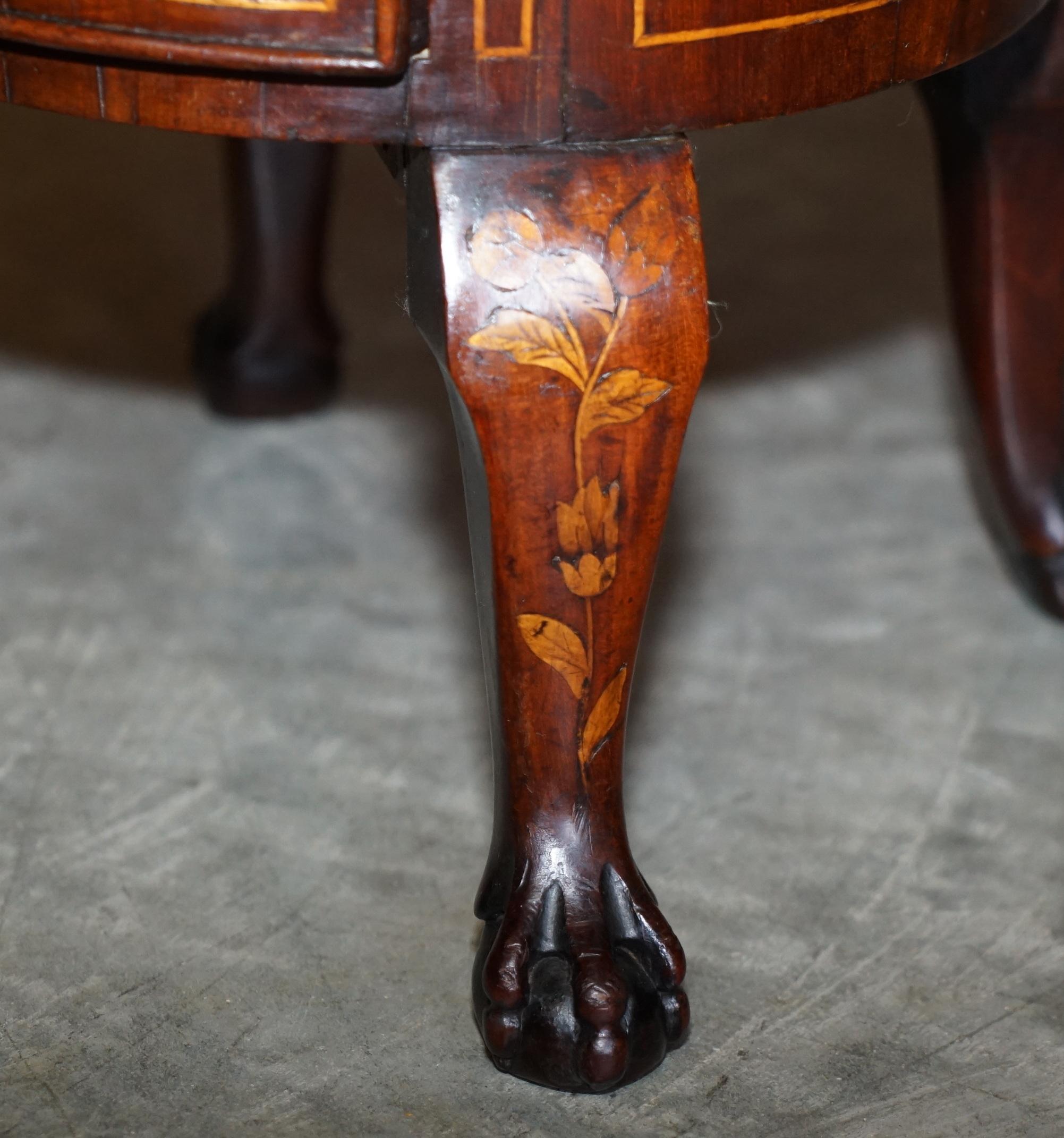 Wood Exquisite Antique circa 1800 Dutch Inlaid Wine Cooler Bucket Claw & Ball Feet For Sale