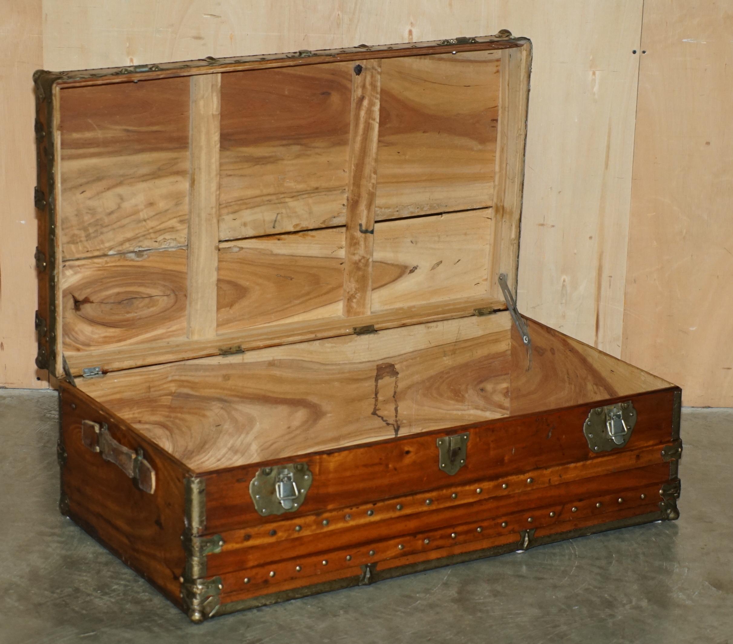 ESQUISITO ANTIQUARIO CIRCA 1900 ESPORTAZIONE CINESE CAMPHOR LEGNO VAPORE CESTINO in vendita 6