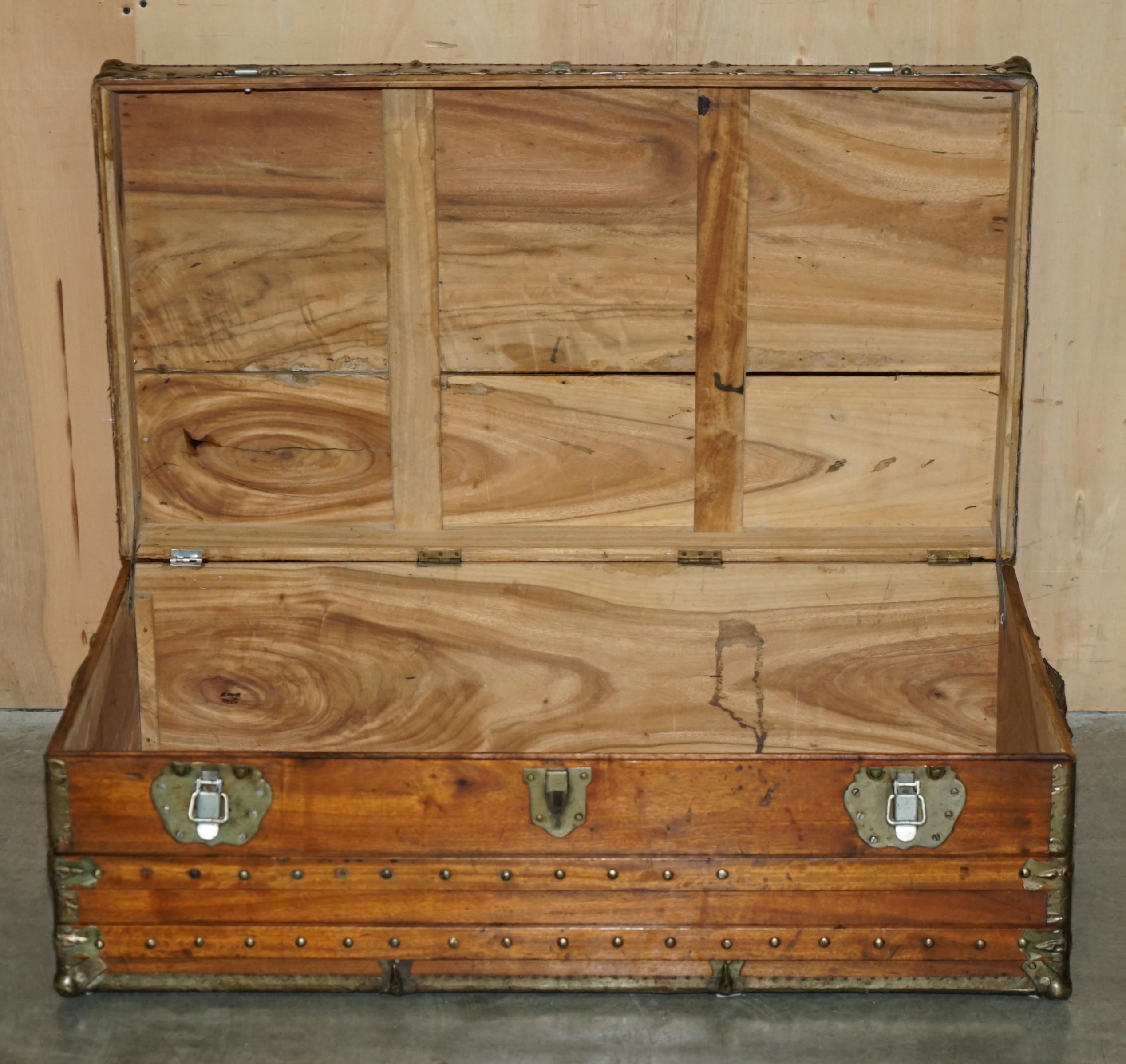 ESQUISITO ANTIQUARIO CIRCA 1900 ESPORTAZIONE CINESE CAMPHOR LEGNO VAPORE CESTINO in vendita 7