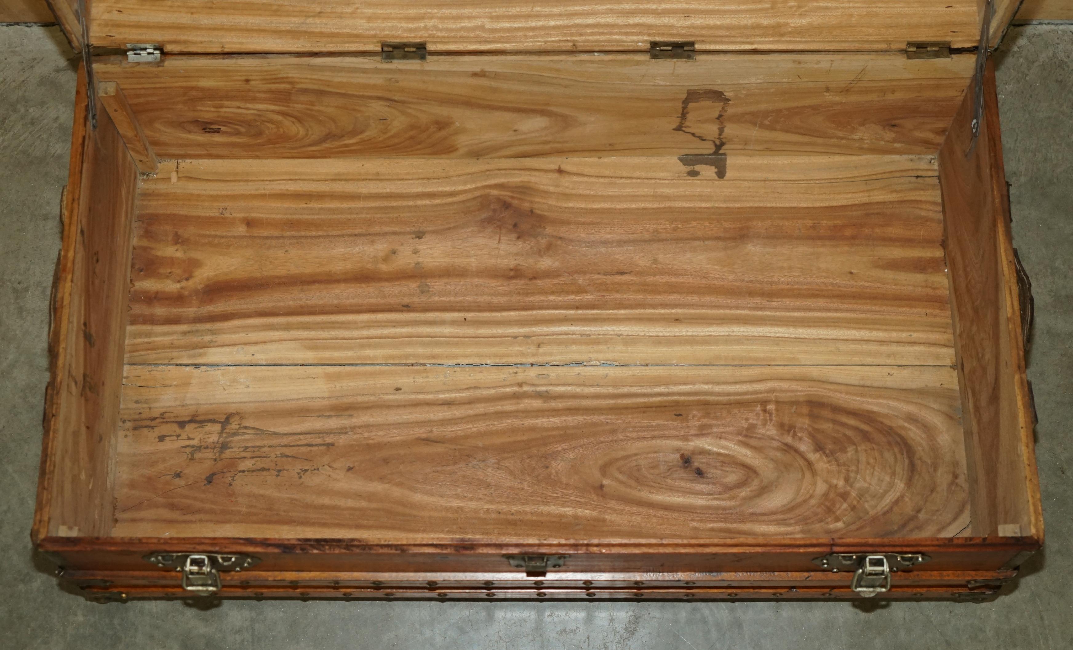 ESQUISITO ANTIQUARIO CIRCA 1900 ESPORTAZIONE CINESE CAMPHOR LEGNO VAPORE CESTINO in vendita 8