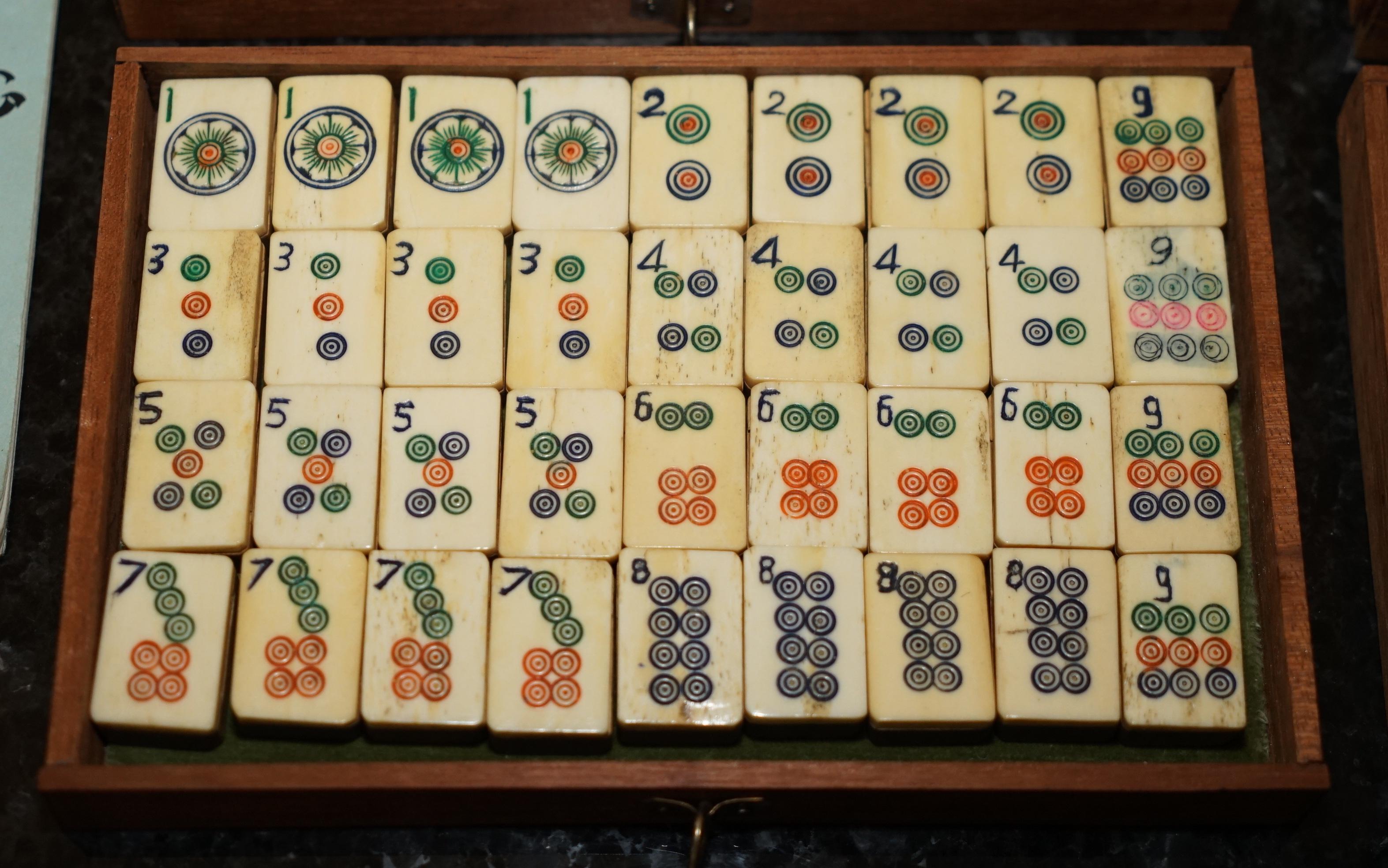 Début du 20ème siècle EXQUISITE ANTIQUITÉE COMPLETE FOUR PERSON MAHJONG SUITE CIRCA 1900's CHINESE EXPORT