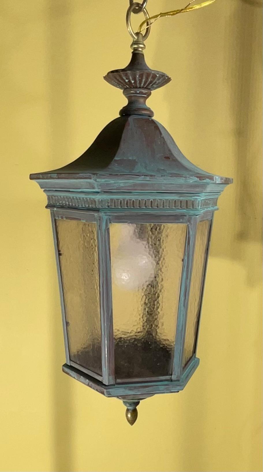 Exquisite Antique Copper Hanging Lantern - Unique Hand-Converted Masterpiece For Sale 3