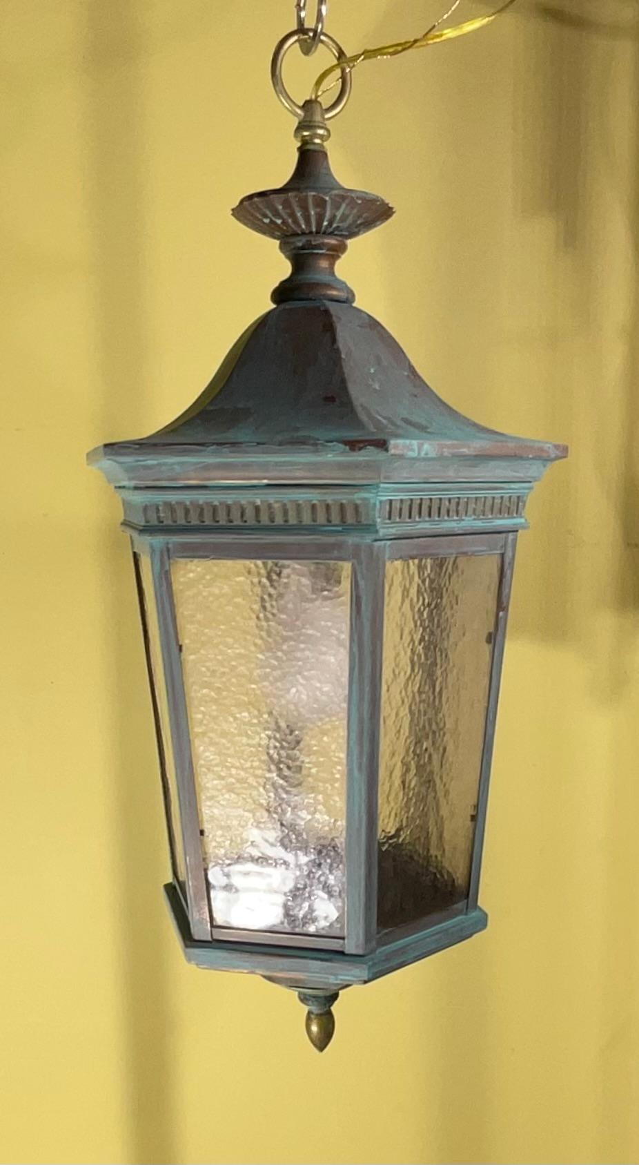 Exquisite Antique Copper Hanging Lantern - Unique Hand-Converted Masterpiece For Sale 4