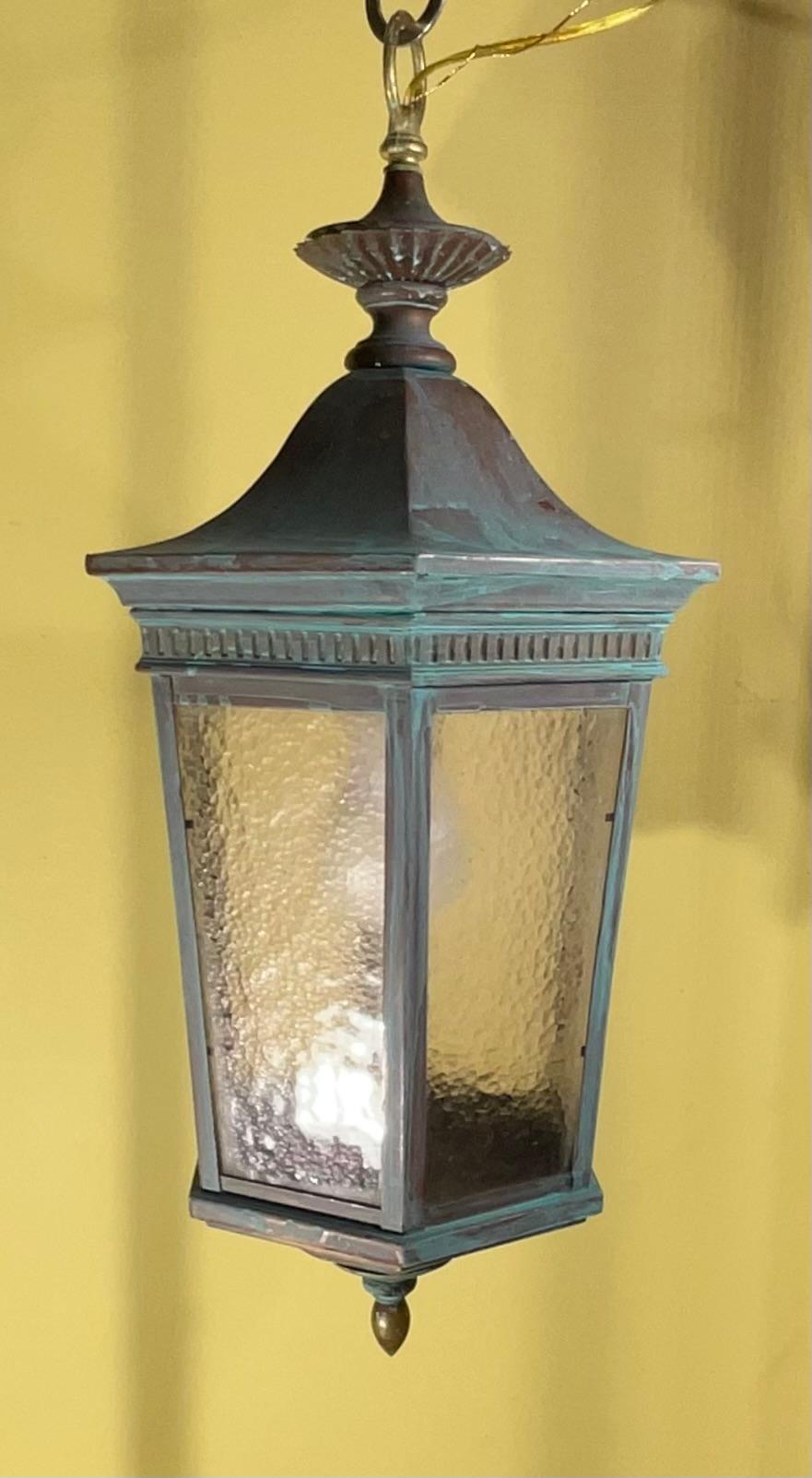 Exquisite Antique Copper Hanging Lantern - Unique Hand-Converted Masterpiece For Sale 2
