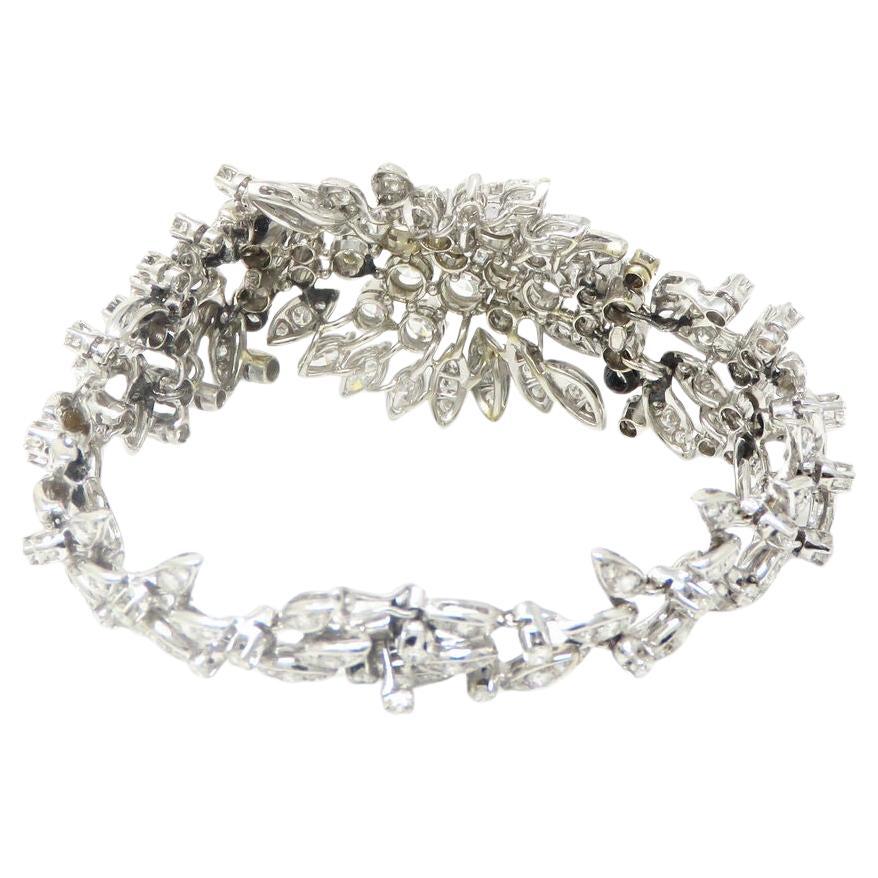 Round Cut Exquisite Antique Diamond Bracelet – 26mm Wide, 6.75 Inches Long For Sale