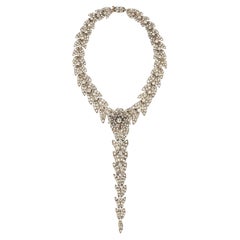 Exquisite Antique En Tremblant Diamond Necklace
