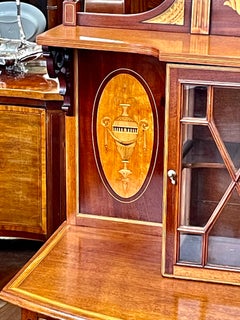 Exquisite Antique English Marquetry Inlaid Mahog. Adam style Bonheur du Jour