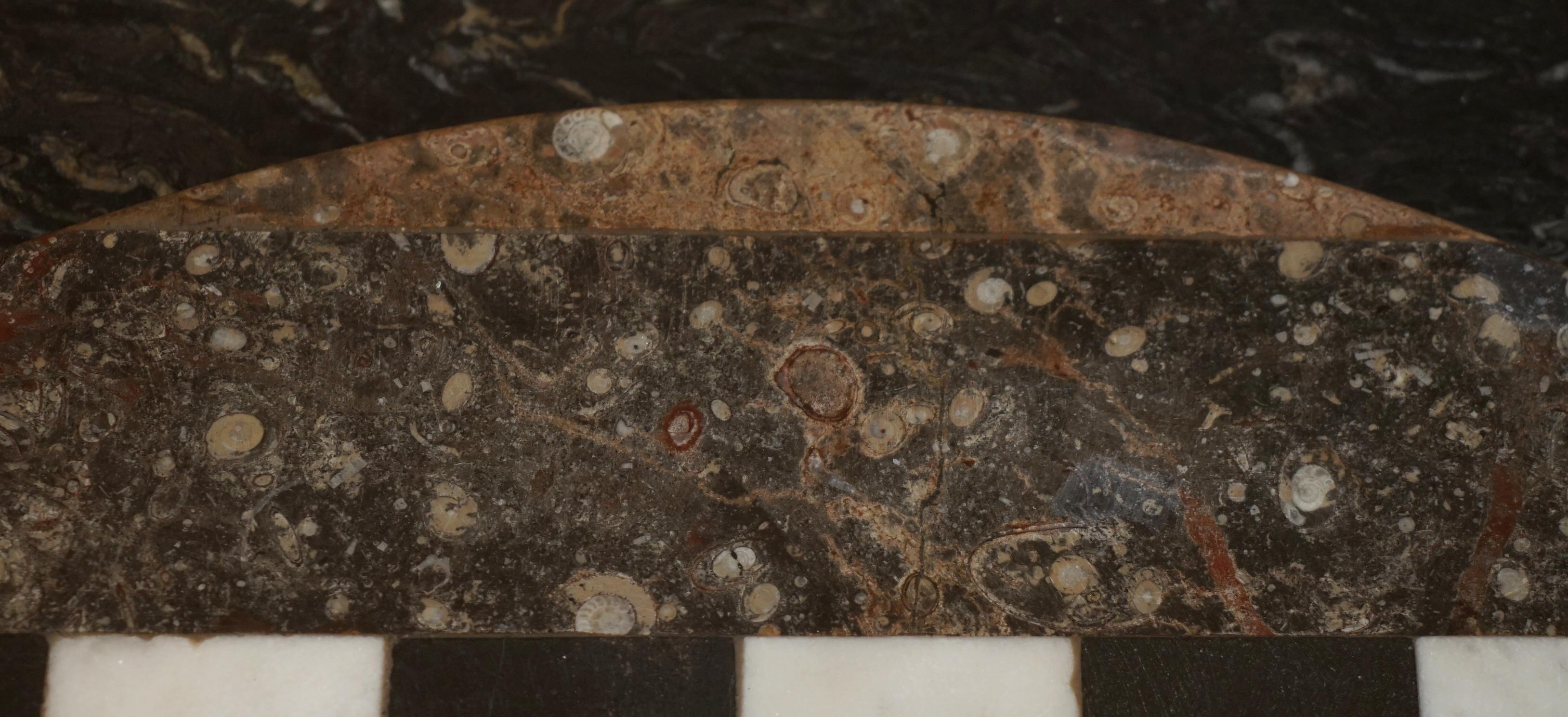 EXQUISITE ANTiQUE EXTRA LARGE FOSSIL TOP CHESSBOARD TABLE TOP IN MARBLE For Sale 6