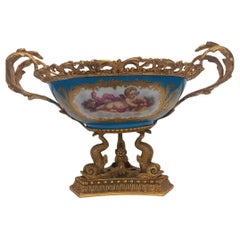 Exquisite Antique French Ormolu & Sèvres-Style Porcelain Centerpiece (Mid-1800s)
