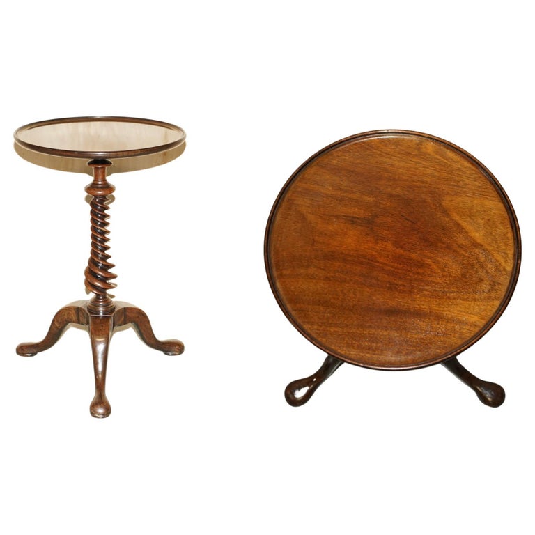 Exquisite Antique George III circa 1800 Hardwood Side Table with Spiral ...