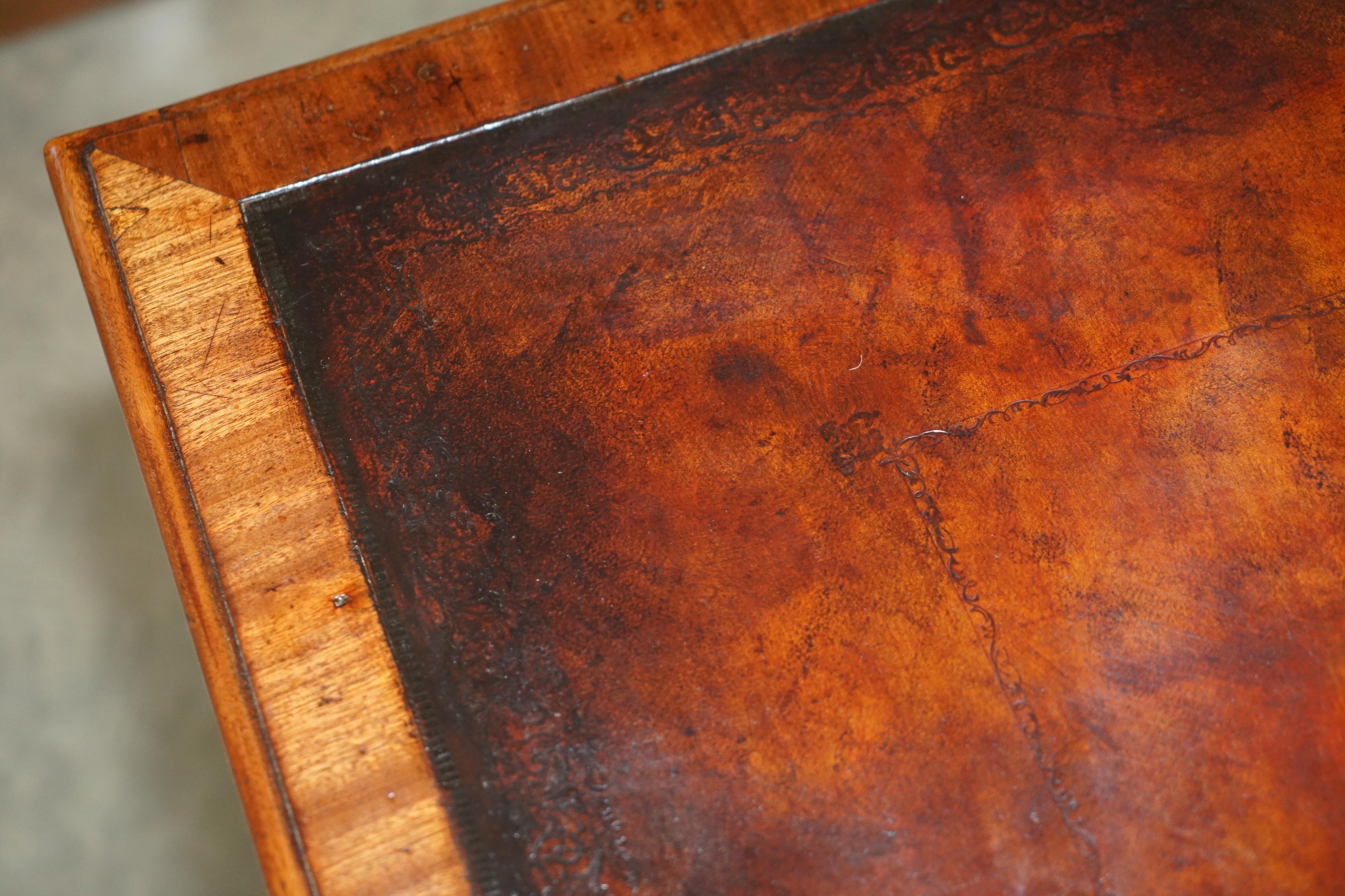 EXQUISITO ESCRITORIO DE MESA DE ESCRITURA EN CUERO MARRON RESTAURADO DE 1780 IRLANDA GEORGICA ANTiQUE en venta 6