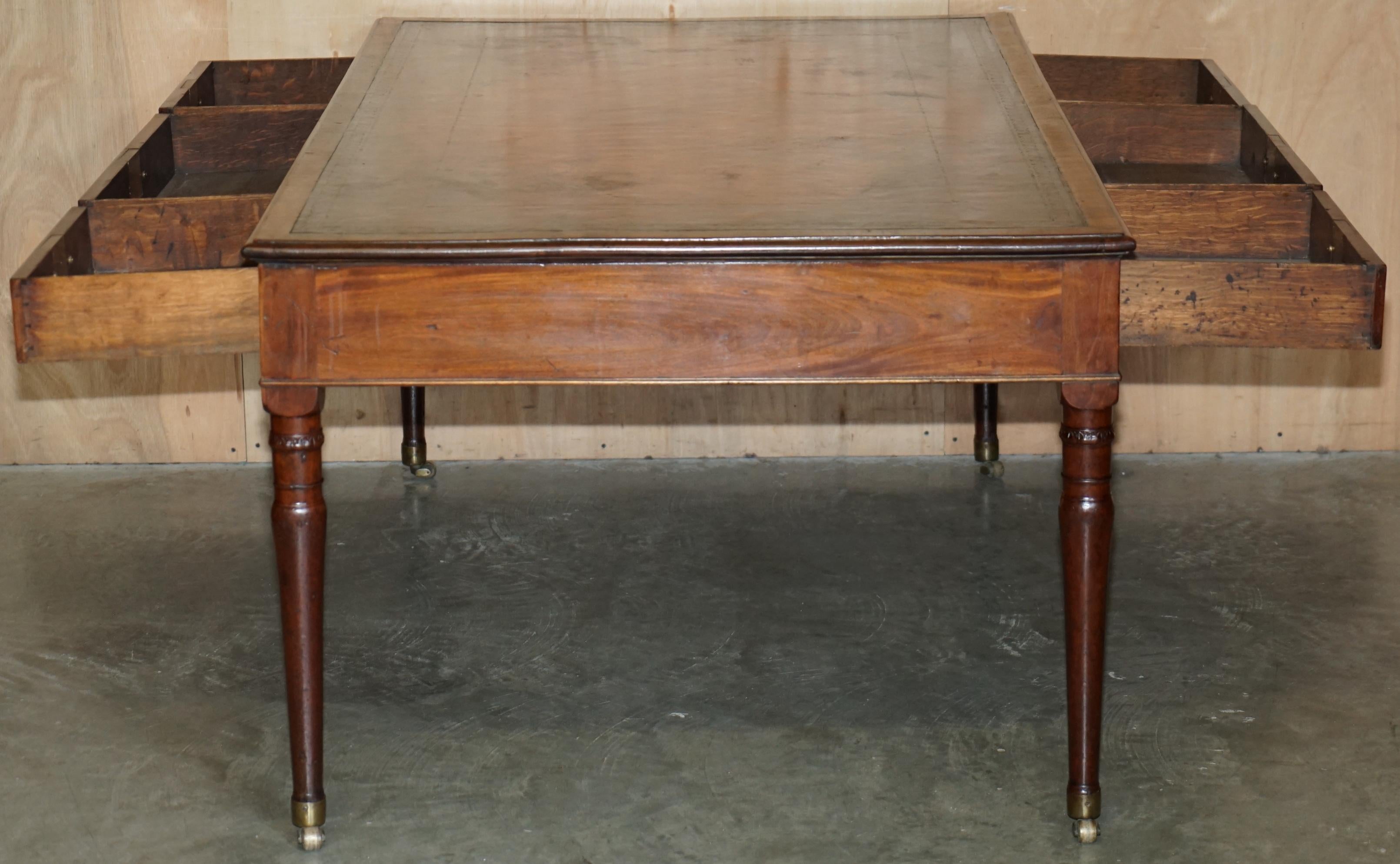 EXQUISITO ESCRITORIO DE MESA DE ESCRITURA EN CUERO MARRON RESTAURADO DE 1780 IRLANDA GEORGICA ANTiQUE en venta 11