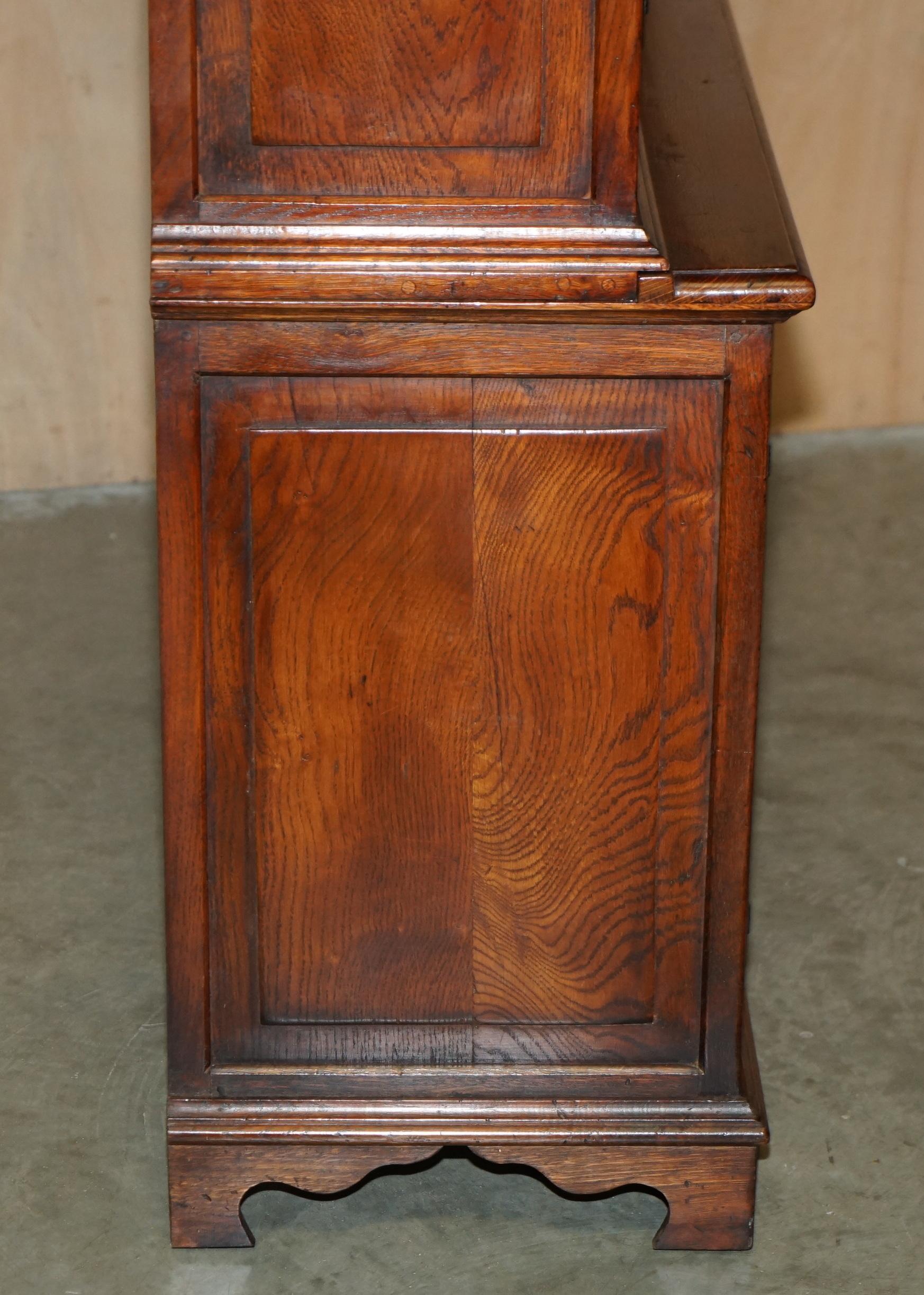 EXQUISITE ANTiQUE GEORGIAN PANELLED ELM & OAK WELSH DRESSER OR LIBRARY BOOKCASE 5