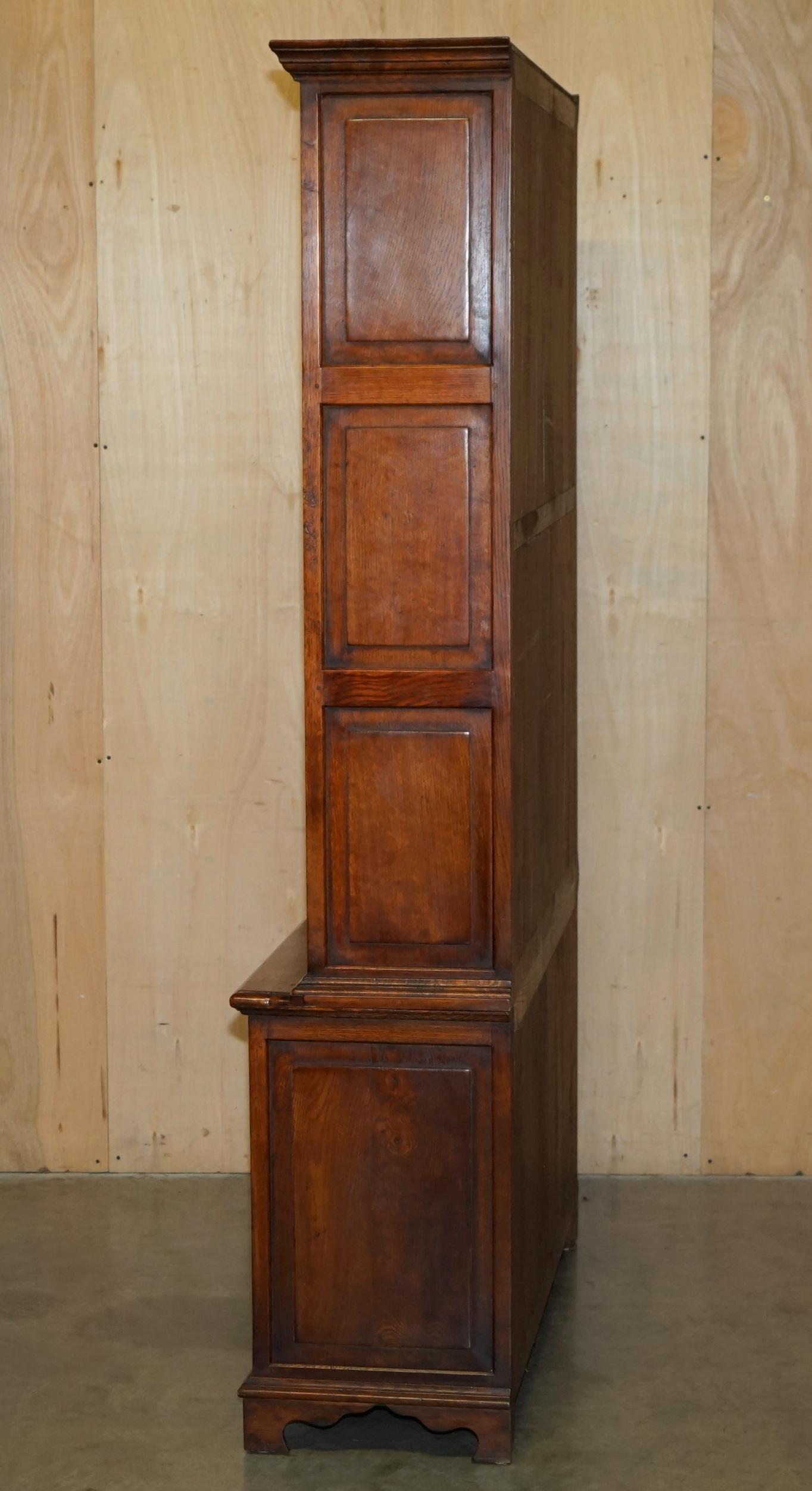 EXQUISITE ANTiQUE GEORGIAN PANELLED ELM & OAK WELSH DRESSER OR LIBRARY BOOKCASE 7