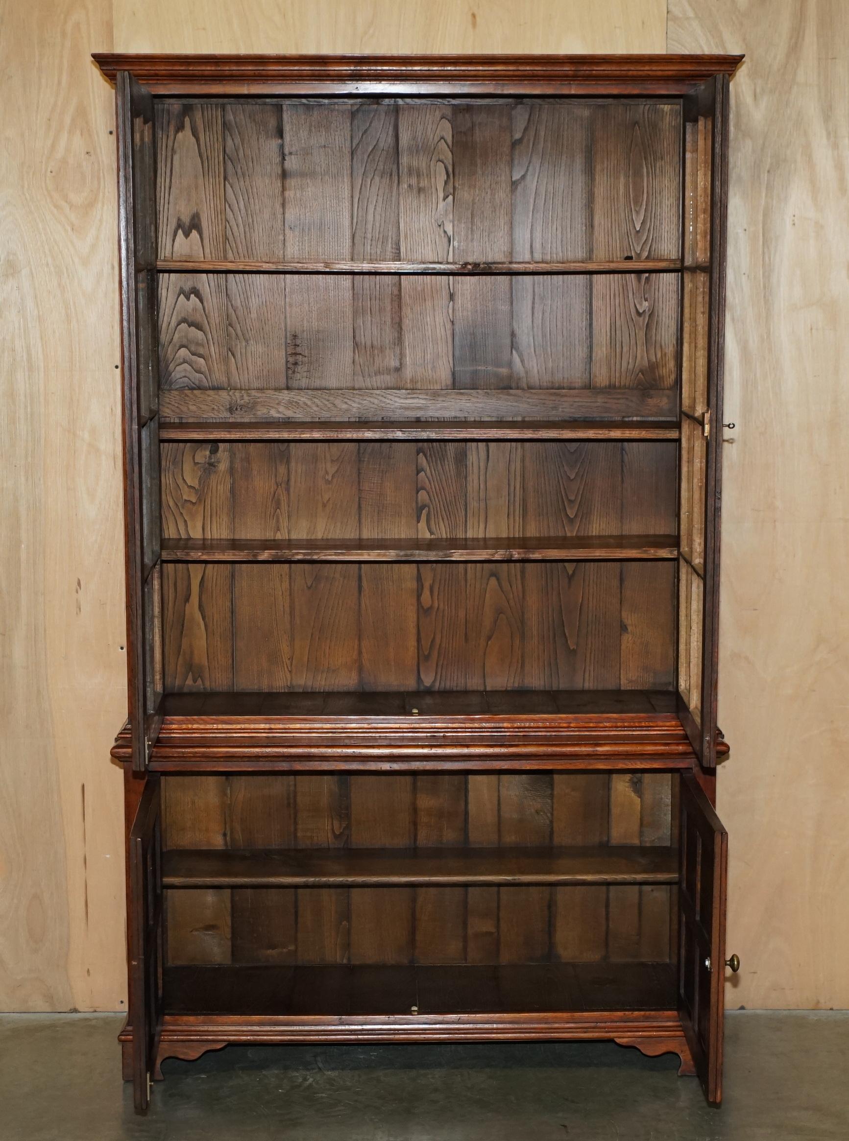 EXQUISITE ANTiQUE GEORGIAN PANELLED ELM & OAK WELSH DRESSER OR LIBRARY BOOKCASE 8