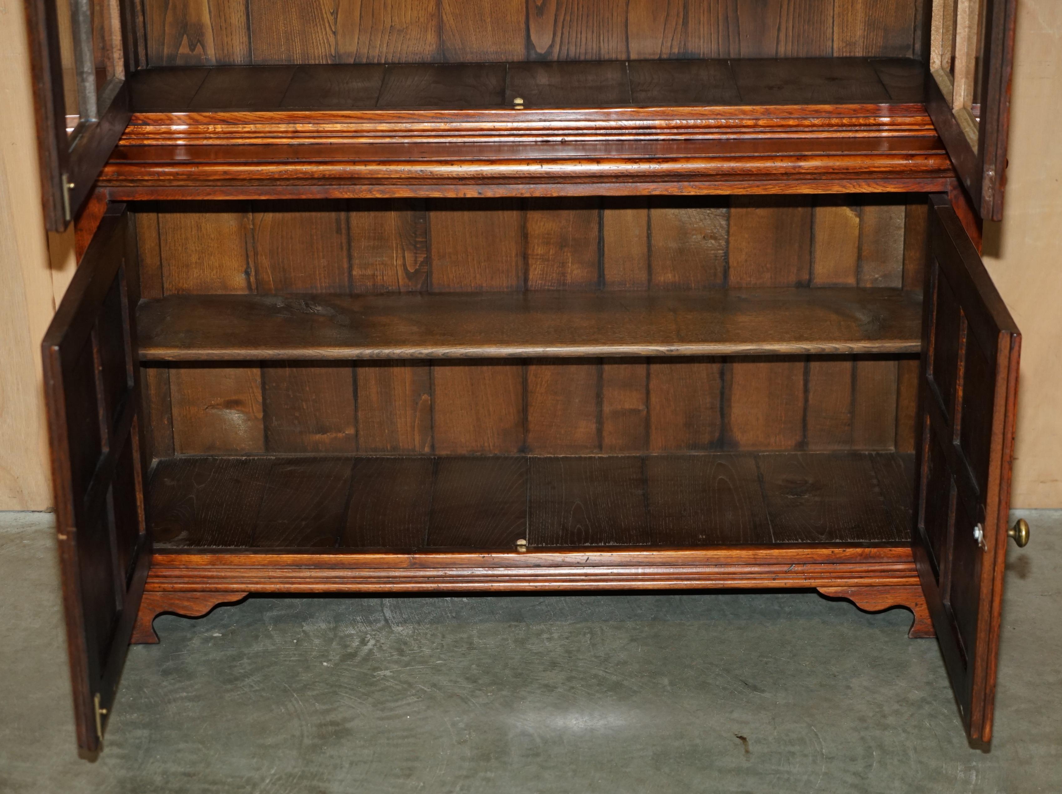 EXQUISITE ANTiQUE GEORGIAN PANELLED ELM & OAK WELSH DRESSER OR LIBRARY BOOKCASE 9
