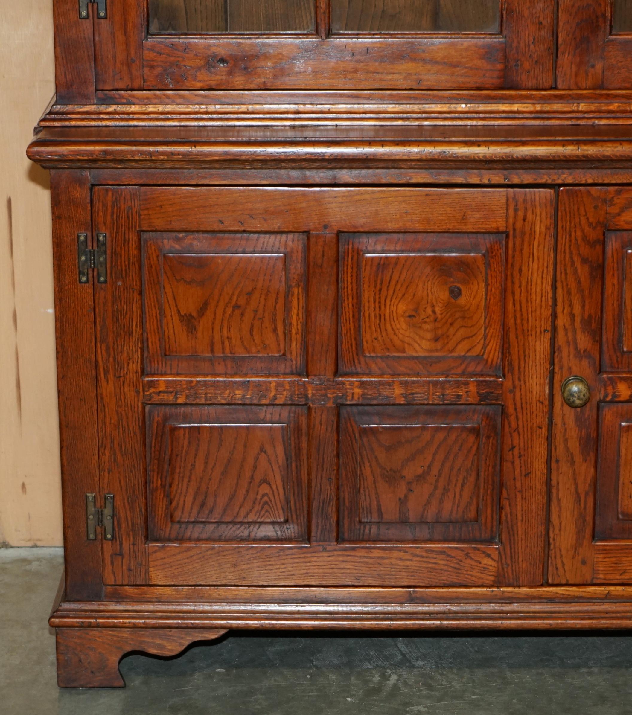 English EXQUISITE ANTiQUE GEORGIAN PANELLED ELM & OAK WELSH DRESSER OR LIBRARY BOOKCASE
