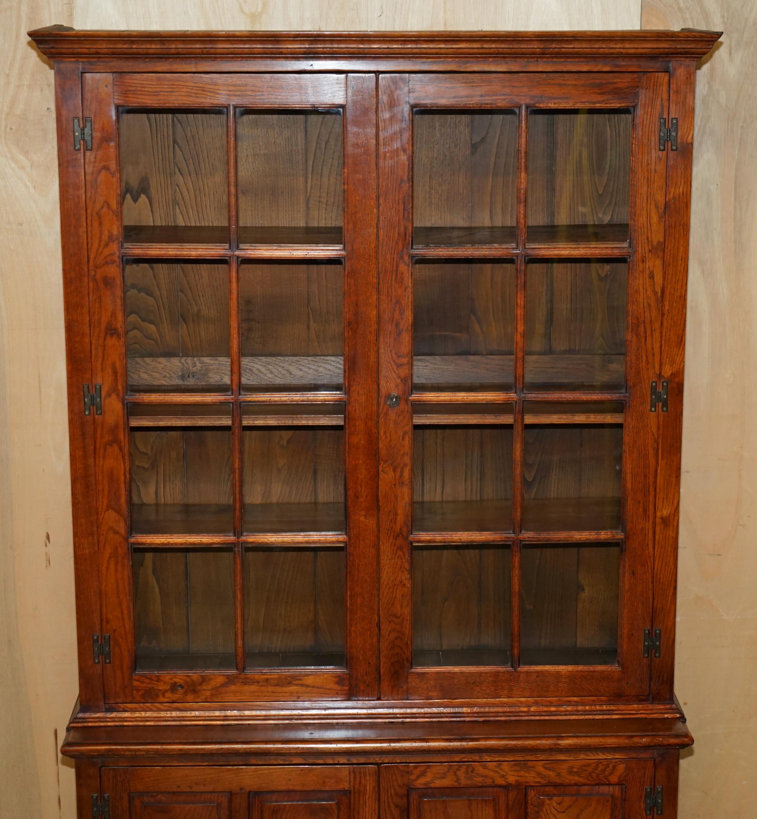 Mid-19th Century EXQUISITE ANTiQUE GEORGIAN PANELLED ELM & OAK WELSH DRESSER OR LIBRARY BOOKCASE