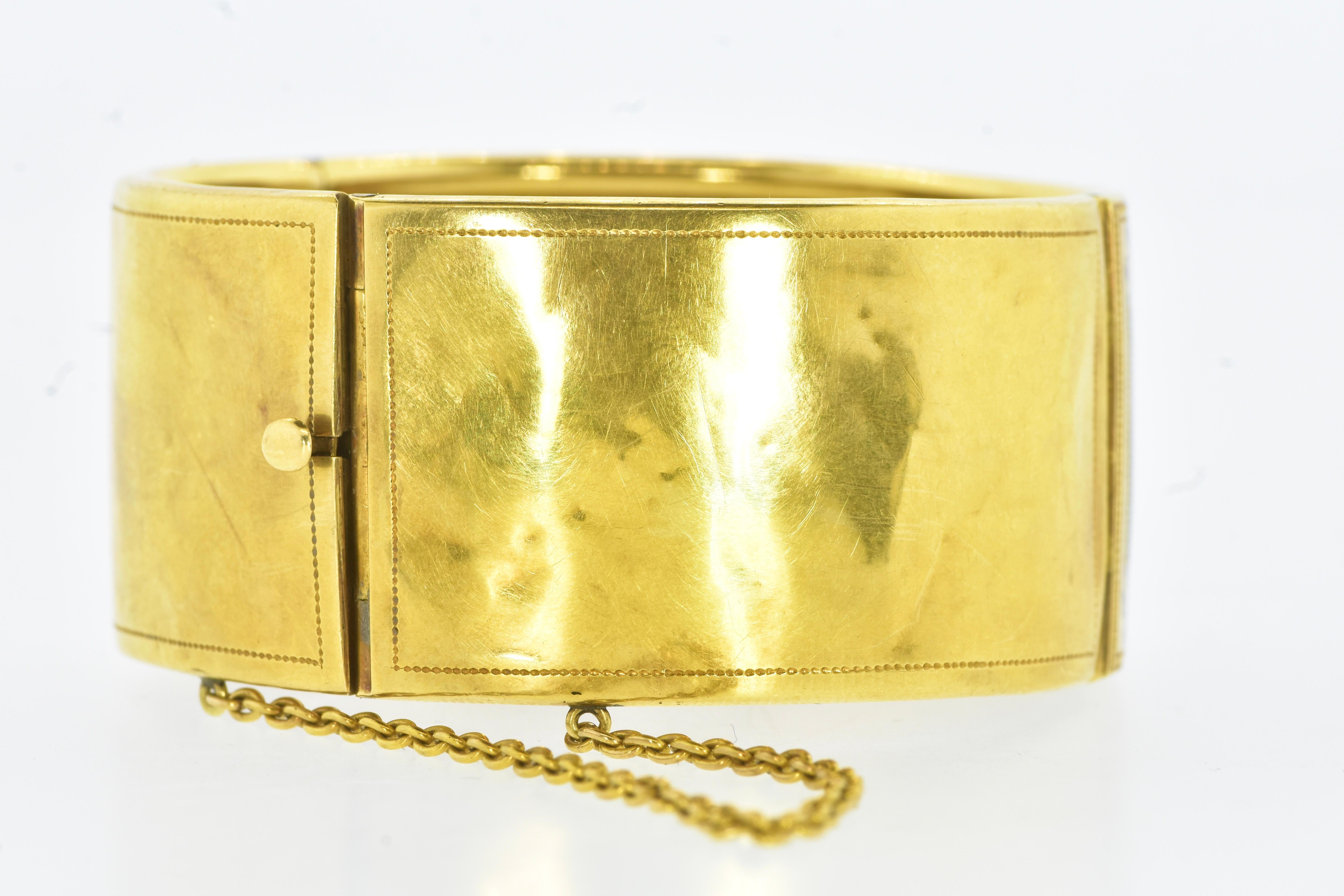Antikes, handbemaltes und signiertes 18K-Armband aus Emaille, französisch, um 1850 10
