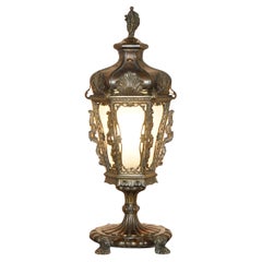 EXQUISITE ANTiQUE ITALIAN BRASS TABLE LAMP, RECOVERED FROM STREET LAMP POST