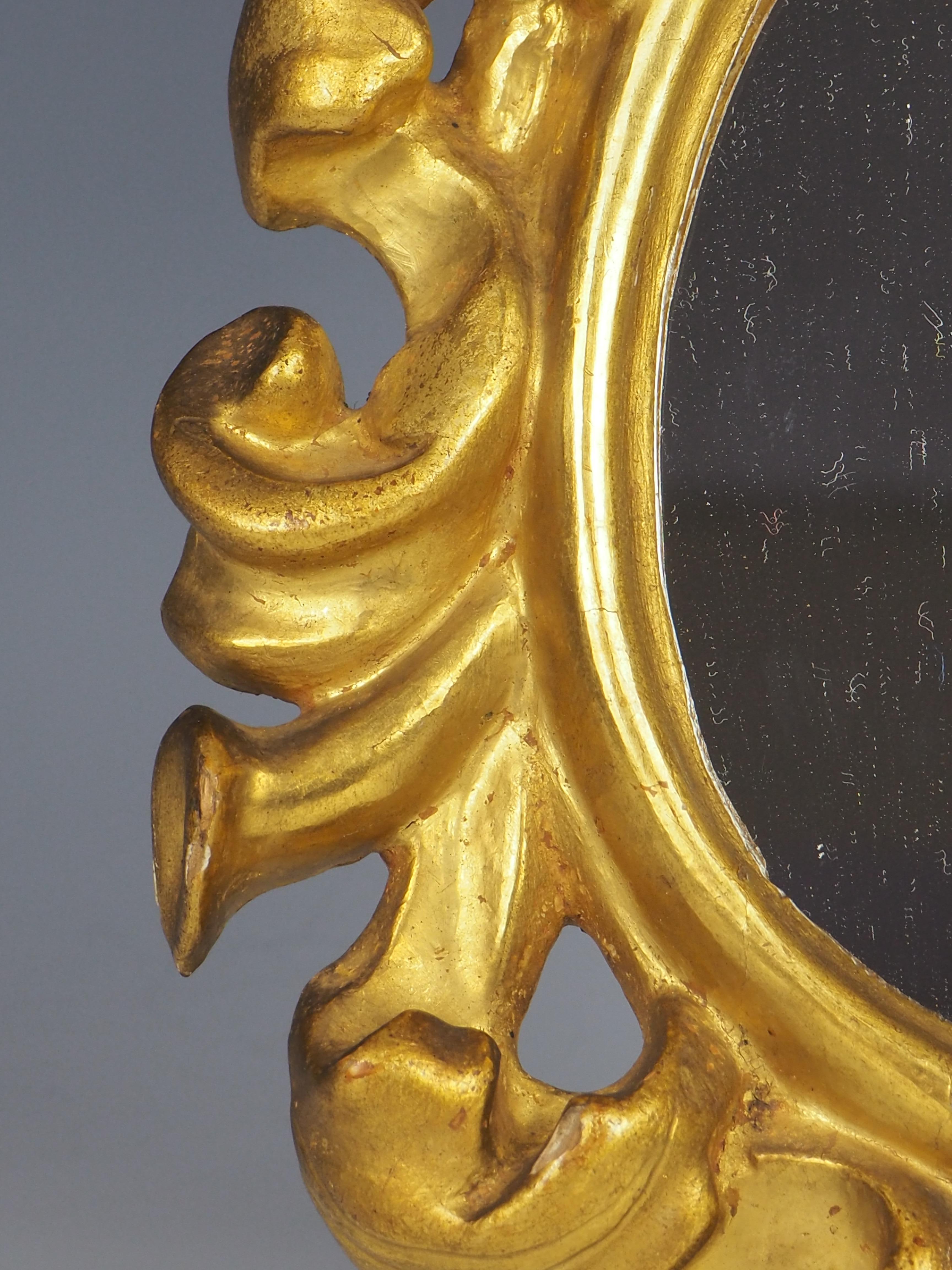 Exquisite Antique Italian Giltwood Wall Mirror For Sale 3