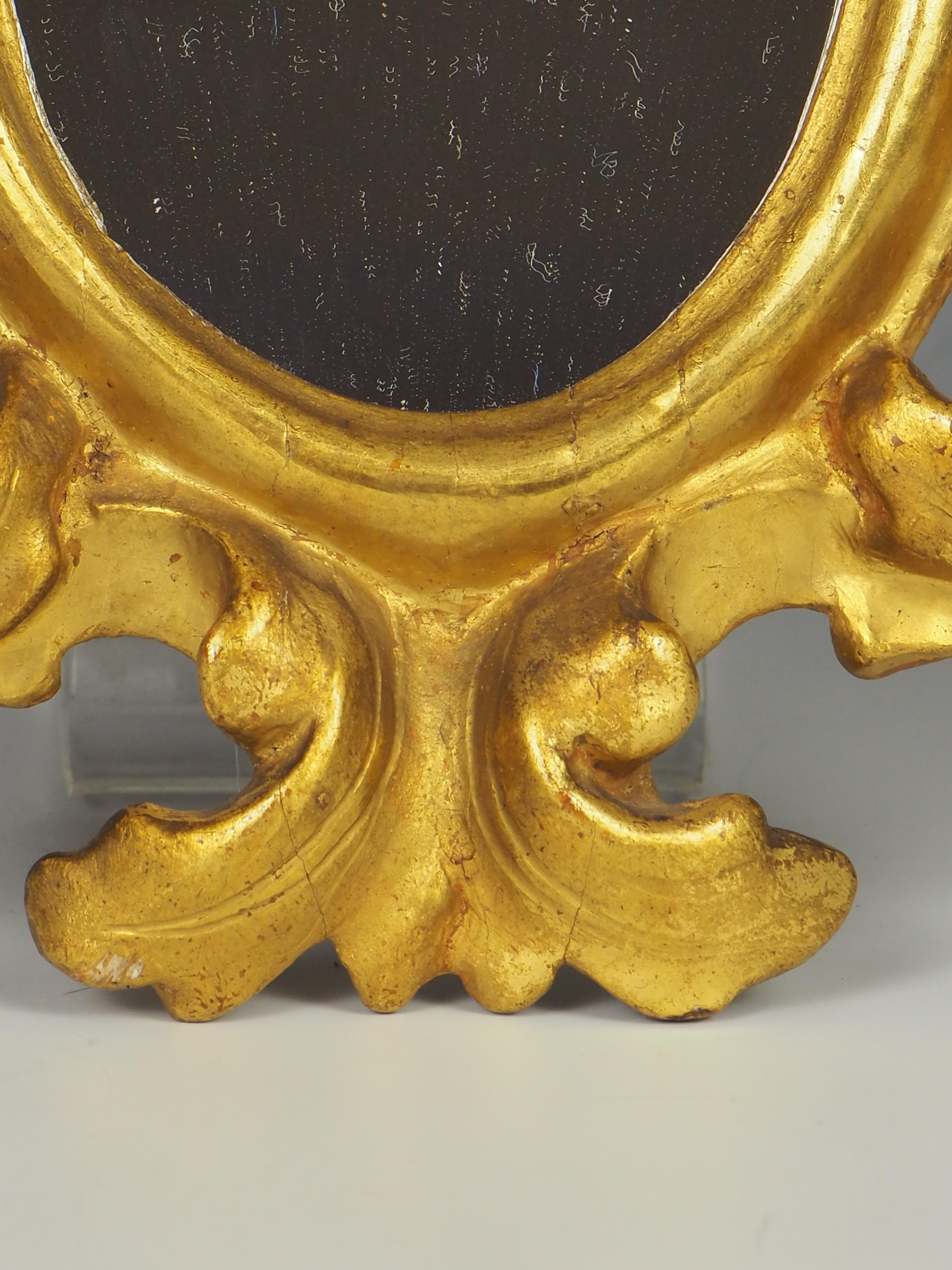 Exquisite Antique Italian Giltwood Wall Mirror For Sale 4