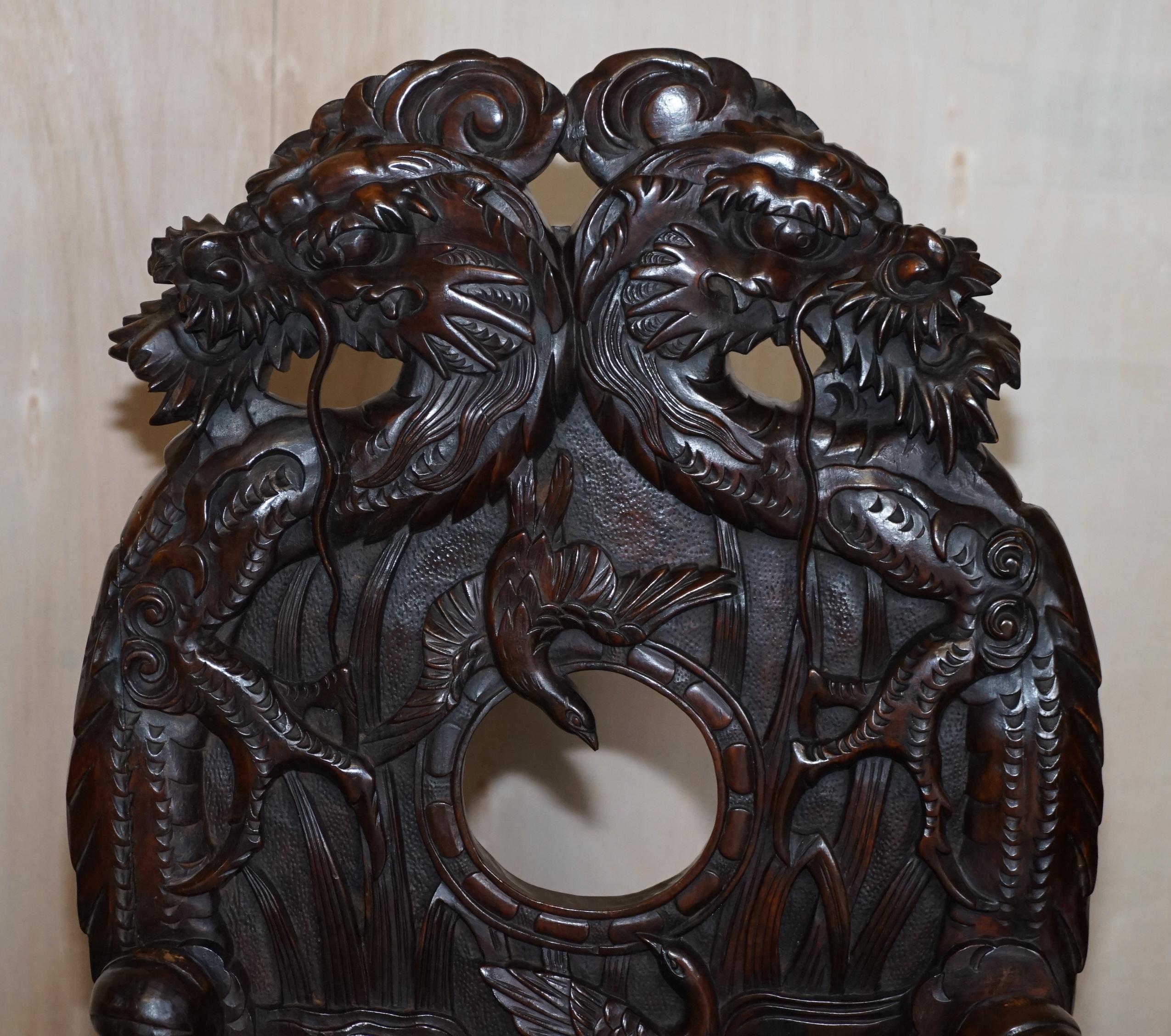 Japonisme Antiquité japonaise 1880 Dynastie Qing exquise trône dragon sculpté