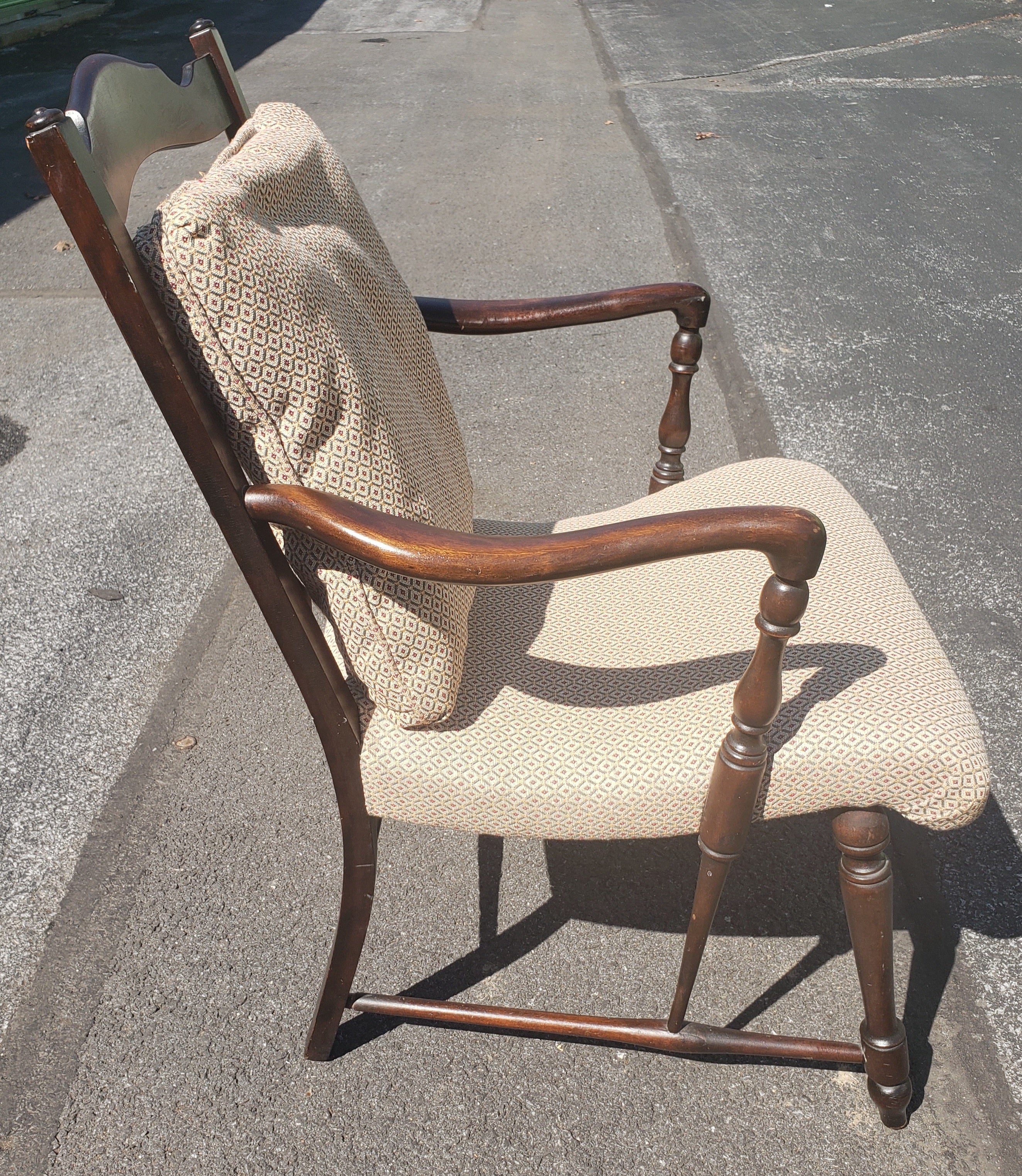 Magnifique fauteuil ancien en acajou à assise allongée rembourrée, vers 1920 en vente 2