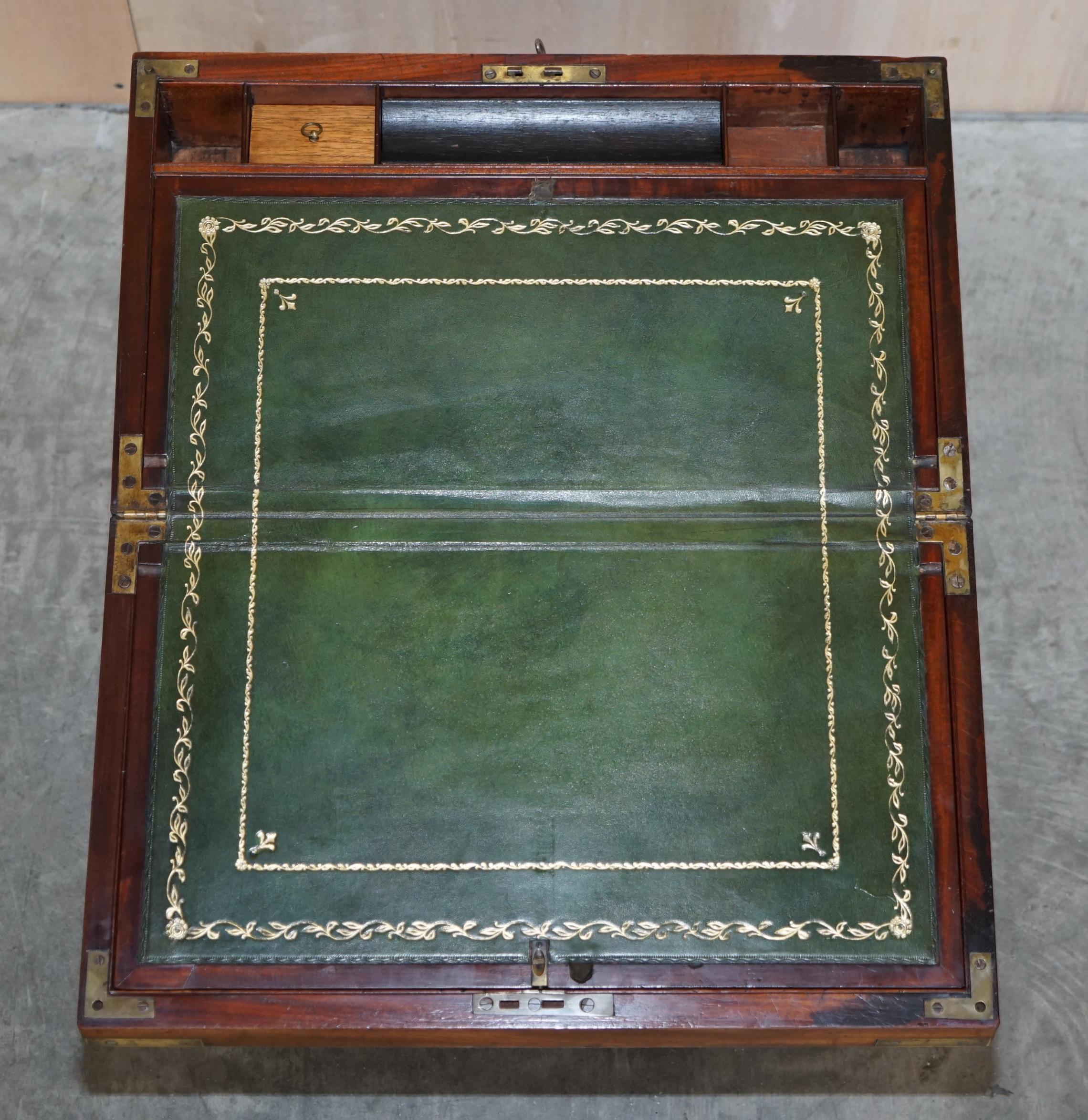Exquisiter antiker Schreibtisch aus Hartholz für die militärische Kampagne, Schreibpult und späterer Ständer im Angebot 7