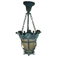 Exquisito Farol Colgante de Cobre Antiguo Estilo Meisner - Colgante- Único en su especie