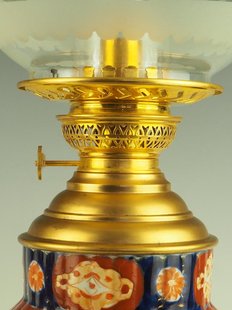 19th Century Exquisite Antique Pair of Japanese Imari Porcelain Oil Table Lamps