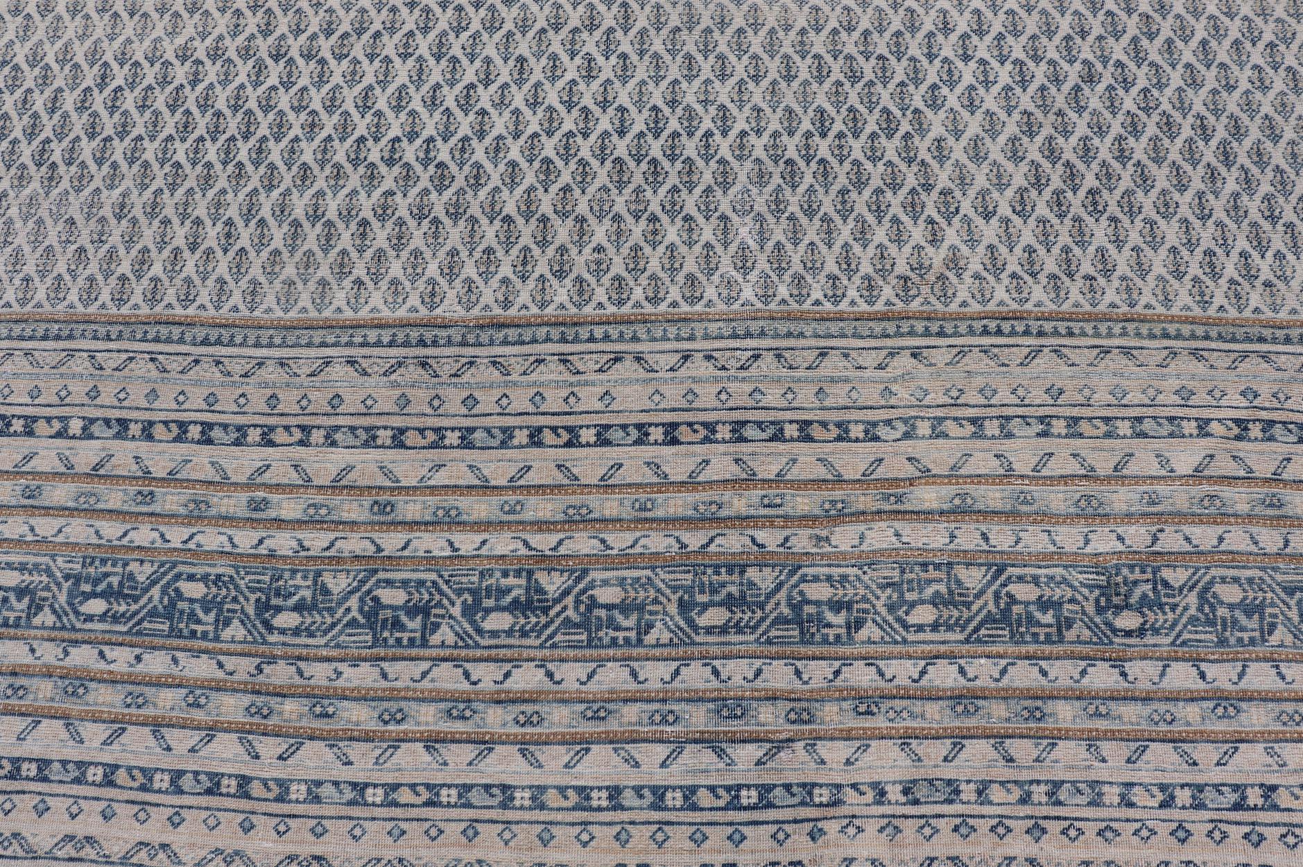 Exquisiter antiker persischer Täbris-Teppich mit geometrischem Design 10'8 x 17'0 im Angebot 2