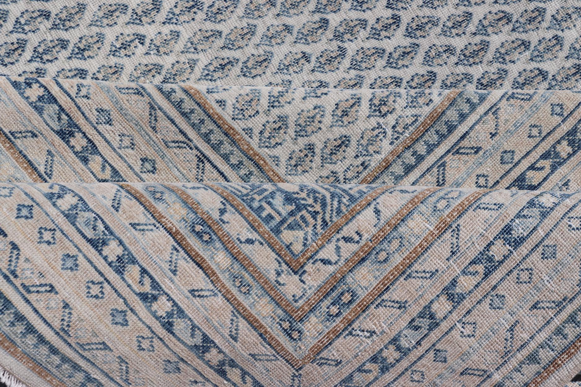 Exquisiter antiker persischer Täbris-Teppich mit geometrischem Design 10'8 x 17'0 im Angebot 4