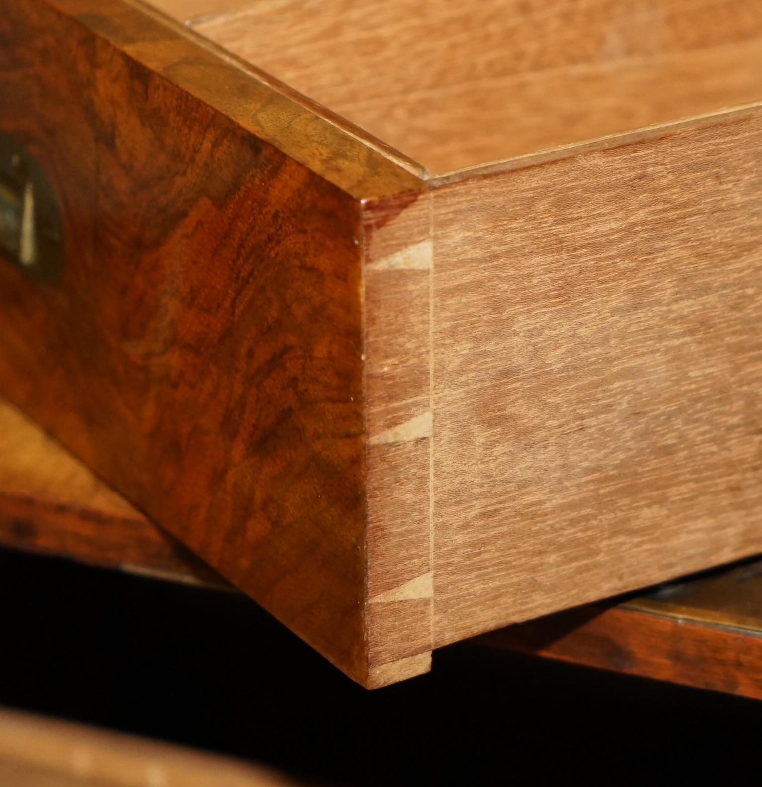 EXQUISITE ANTIQUE REGENCY CiRCA 1820 BURR WALNUT & BRASS CIGAR HUMIDOR CHEST For Sale 12