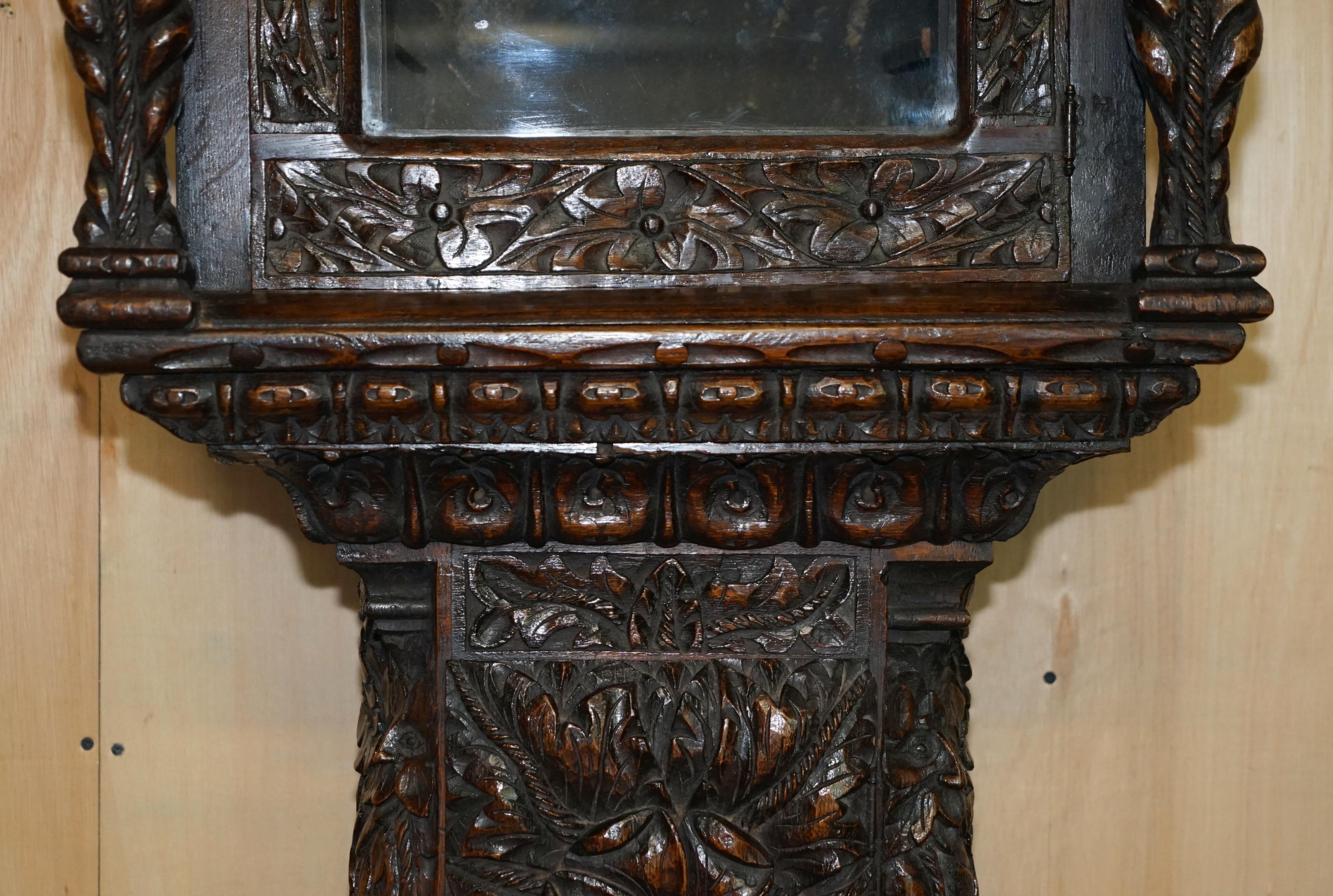 EXQUISiTE ANTIQUE RESTORED HAND CARVED GRANDFATHER CLOCK CASE DEPICTING A KING For Sale 4