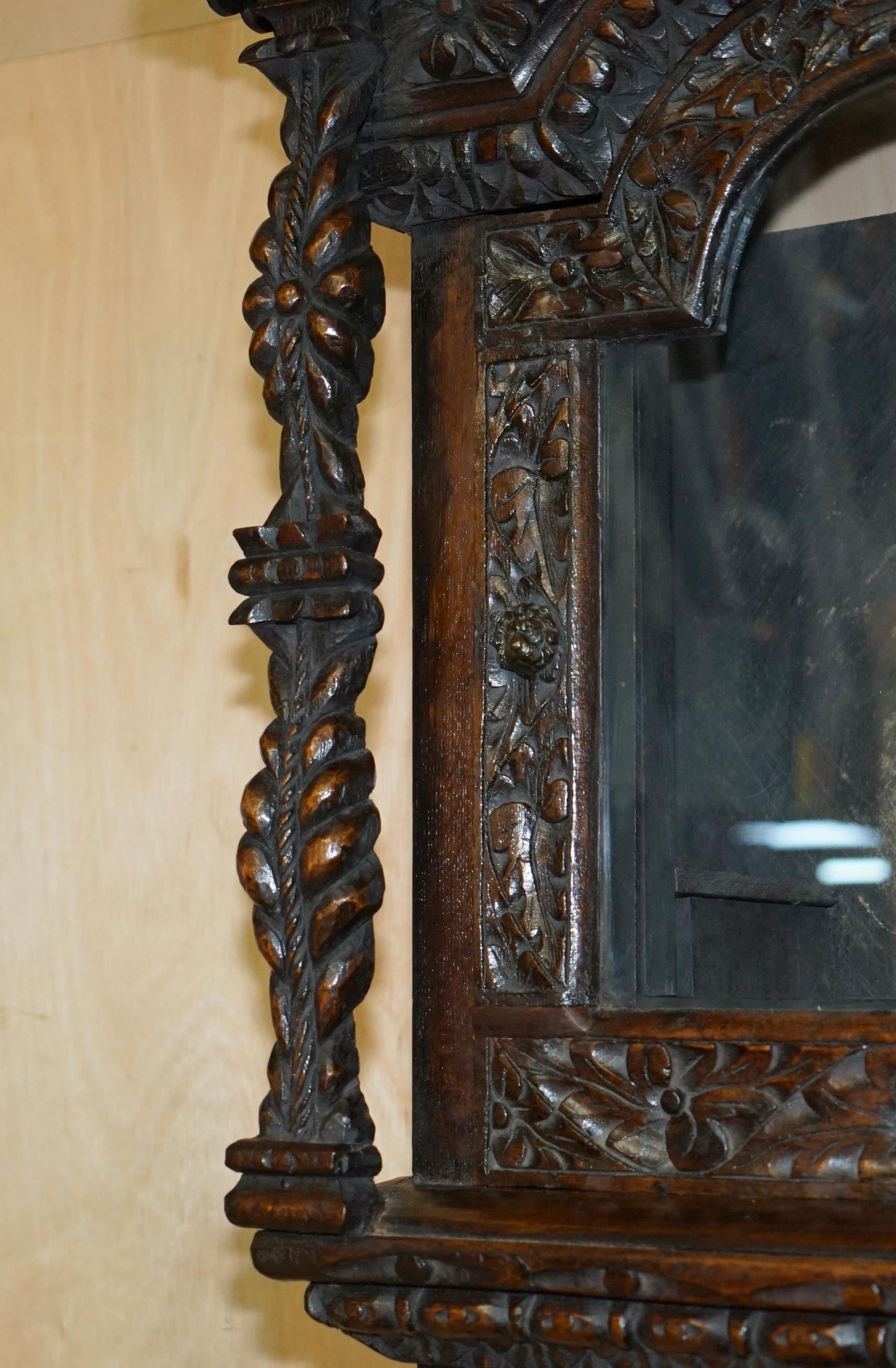 EXQUISiTE ANTIQUE RESTORED HAND CARVED GRANDFATHER CLOCK CASE DEPICTING A KING For Sale 5